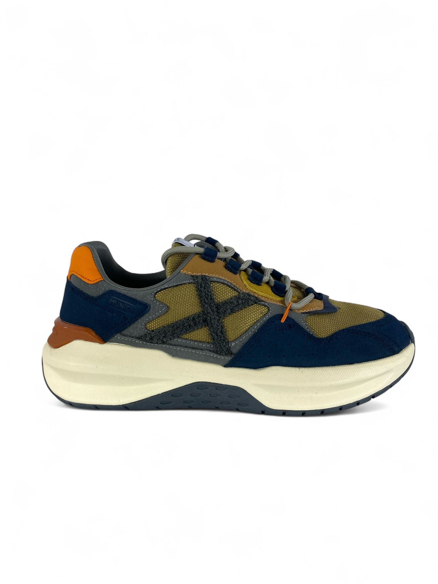 MUNICH Sneaker uomo in ecopelle e mesh blu