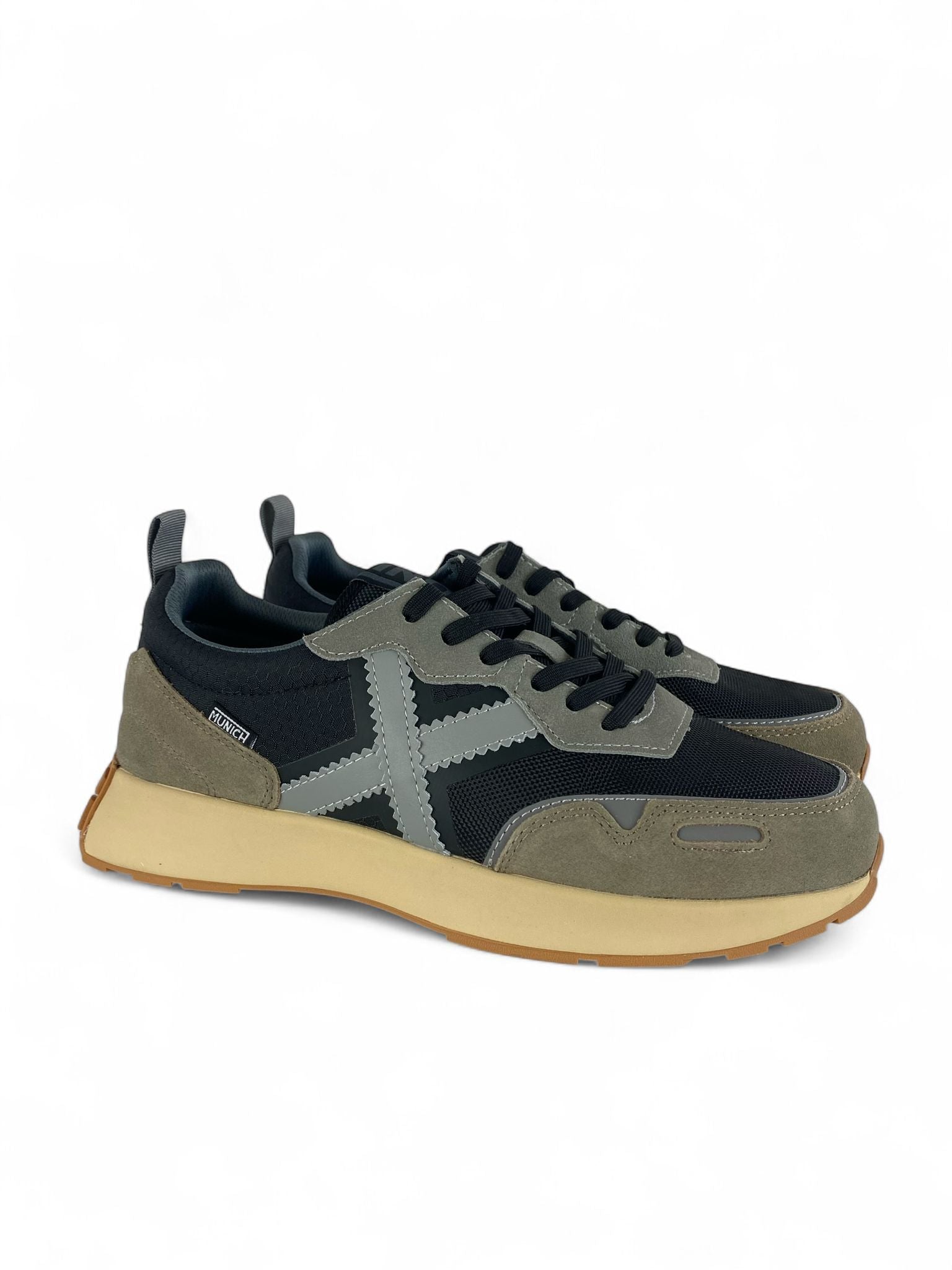 MUNICH Sneaker uomo in suede e tela grigio