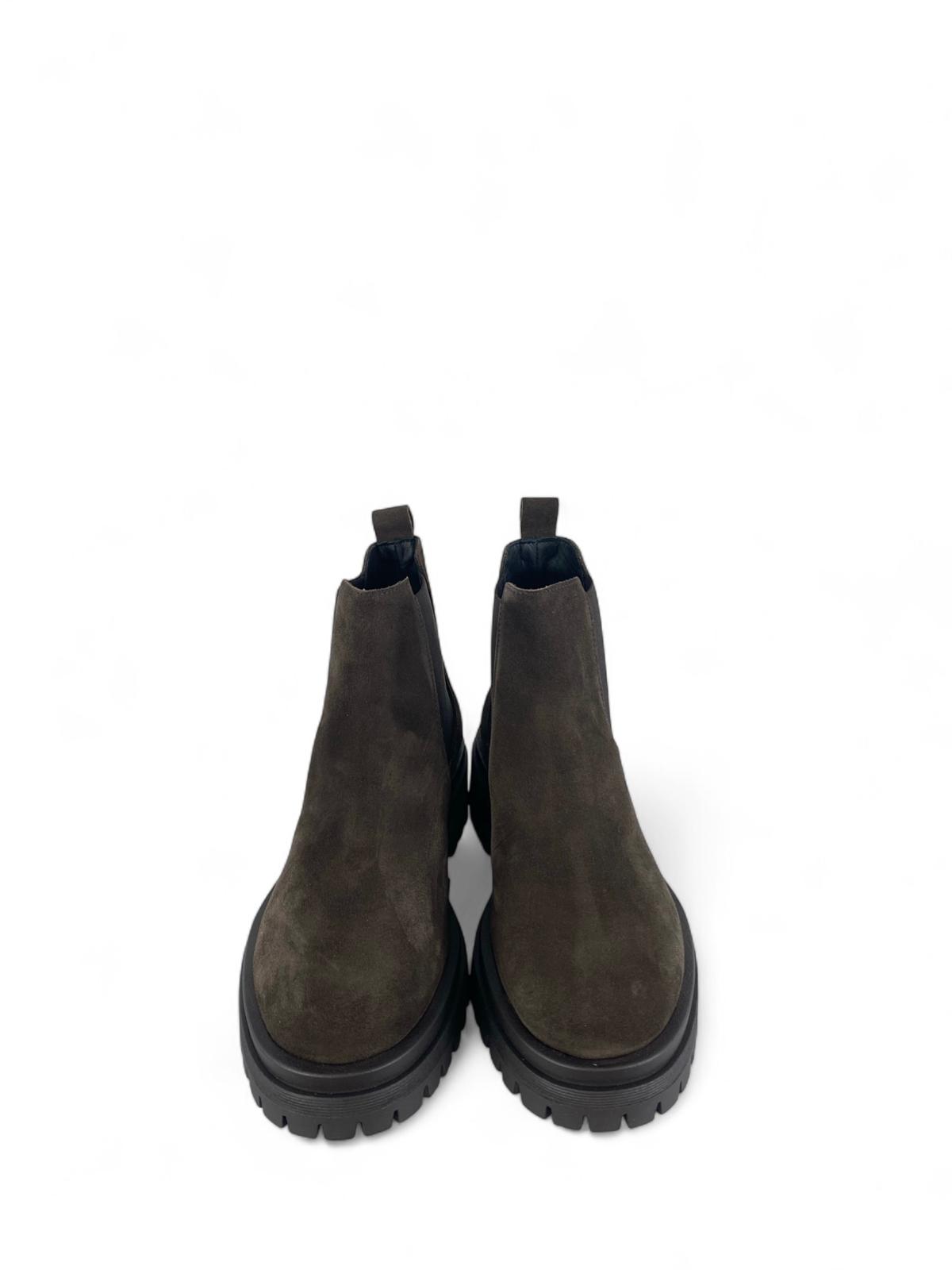 CROWN stivaletto donna fondo carrarmato testa di moro