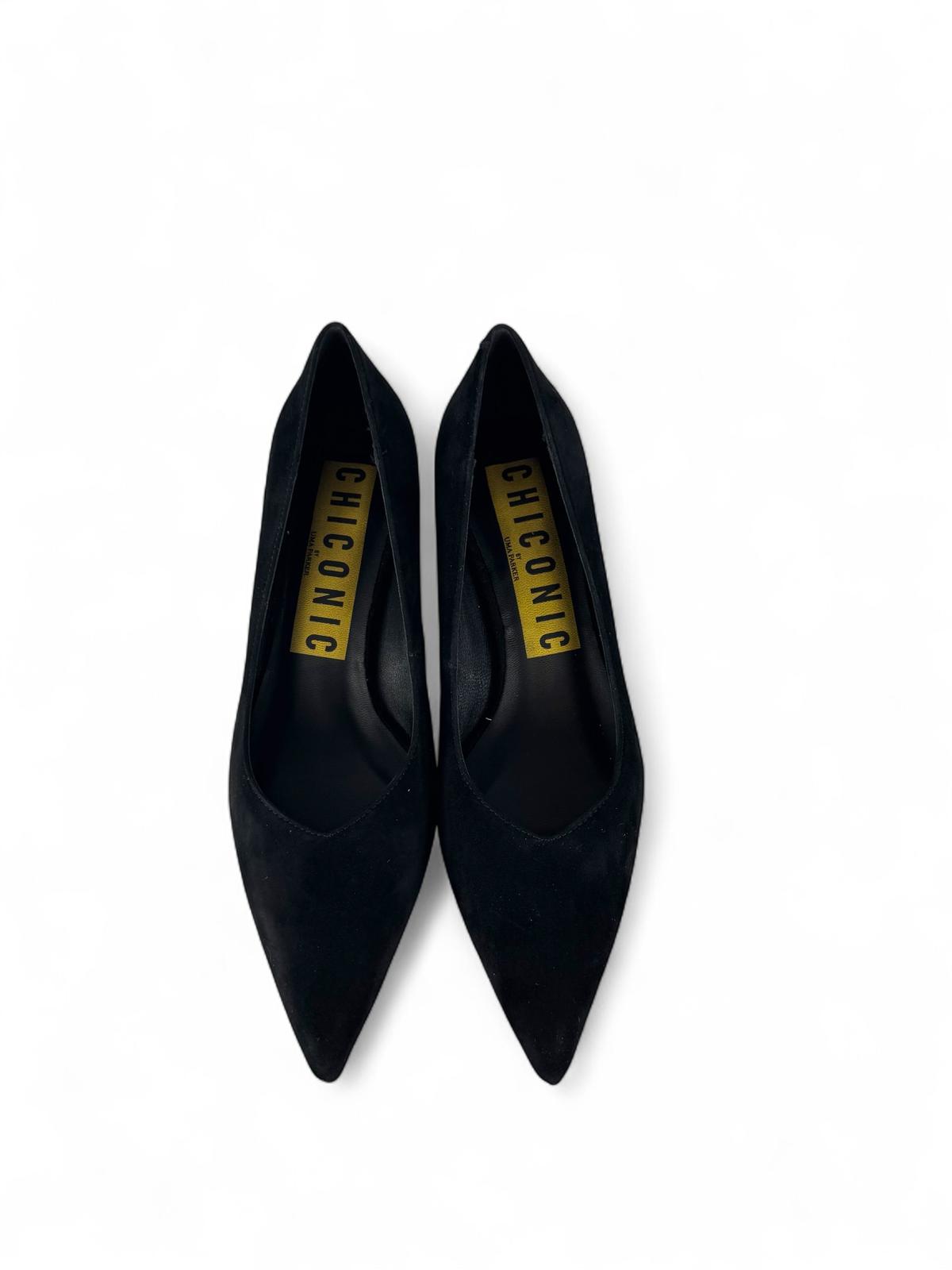 CHICONIC Scarpa donna modello décolleté in camoscio 5cm nero