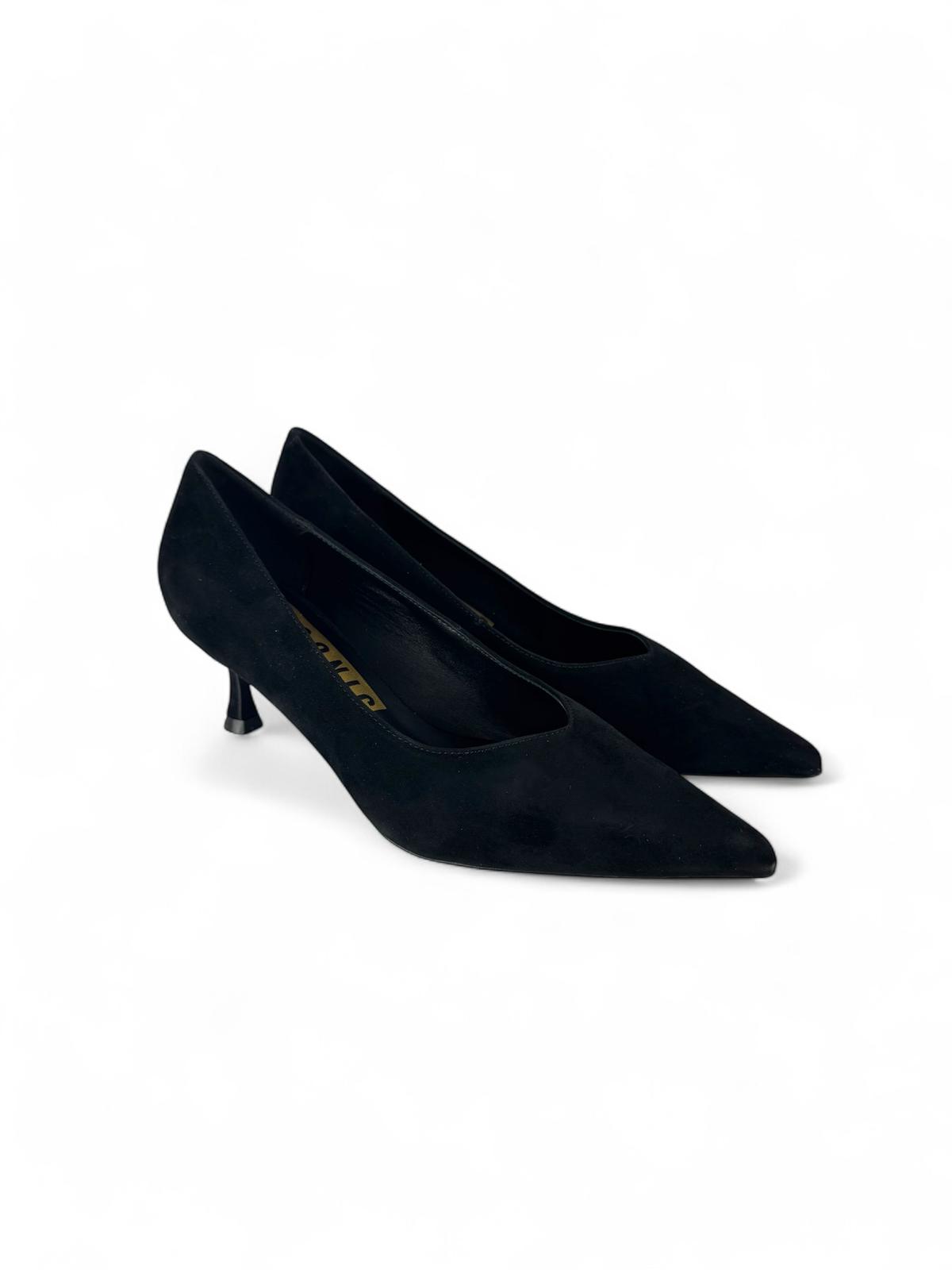 CHICONIC Scarpa donna modello décolleté in camoscio 5cm nero