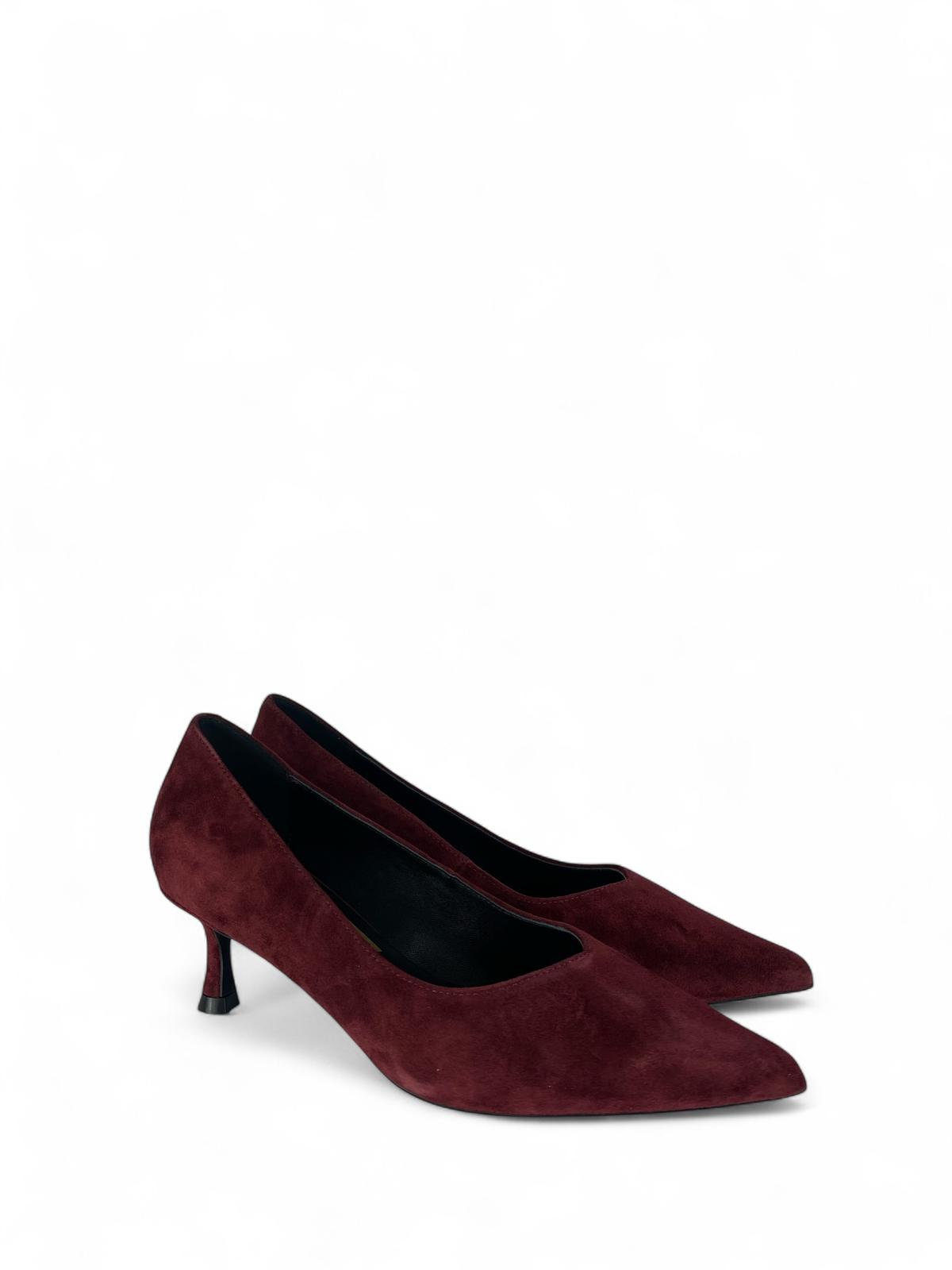 CHICONIC Scarpa donna modello décolleté in camoscio 5cm bordeaux