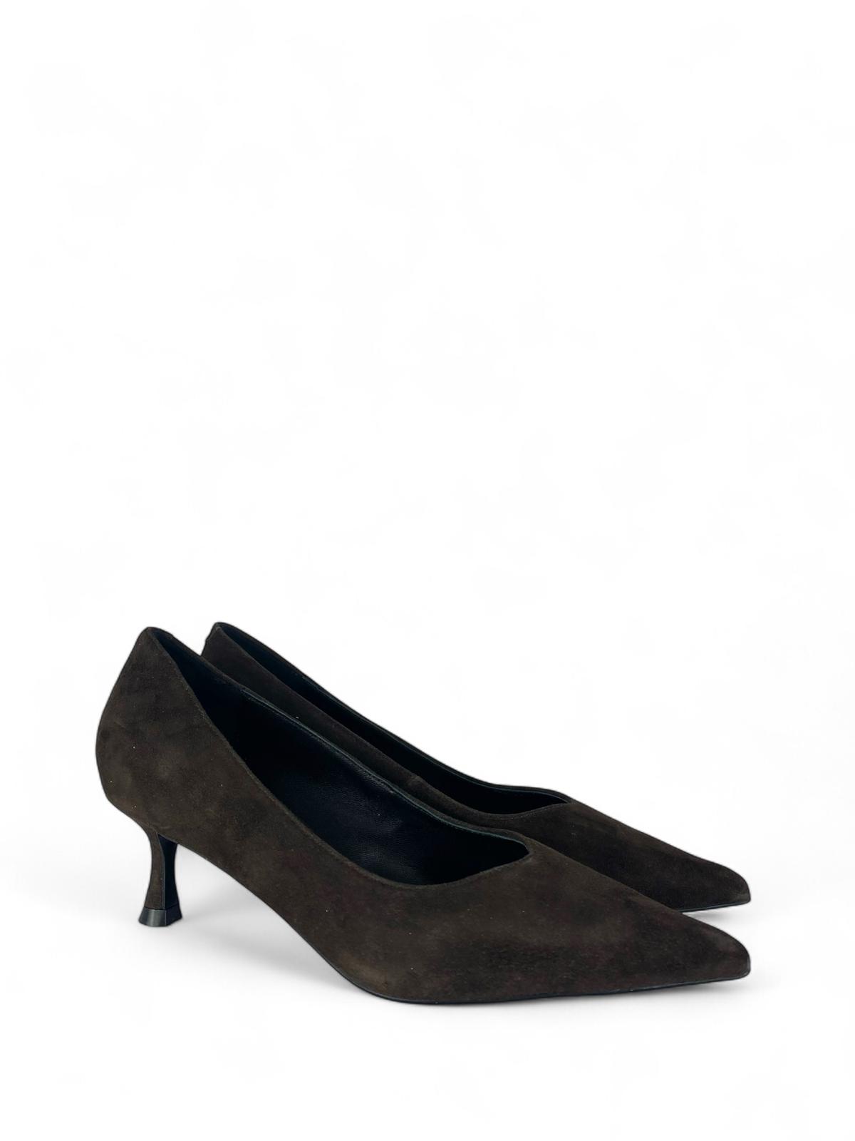 CHICONIC Scarpa donna modello décolleté in camoscio 5cm moro