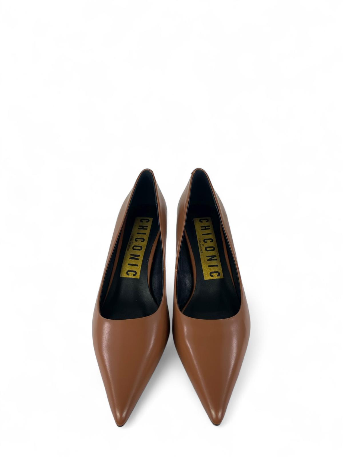 CHICONIC Scarpa donna modello décolleté in vitello 7cm cuoio