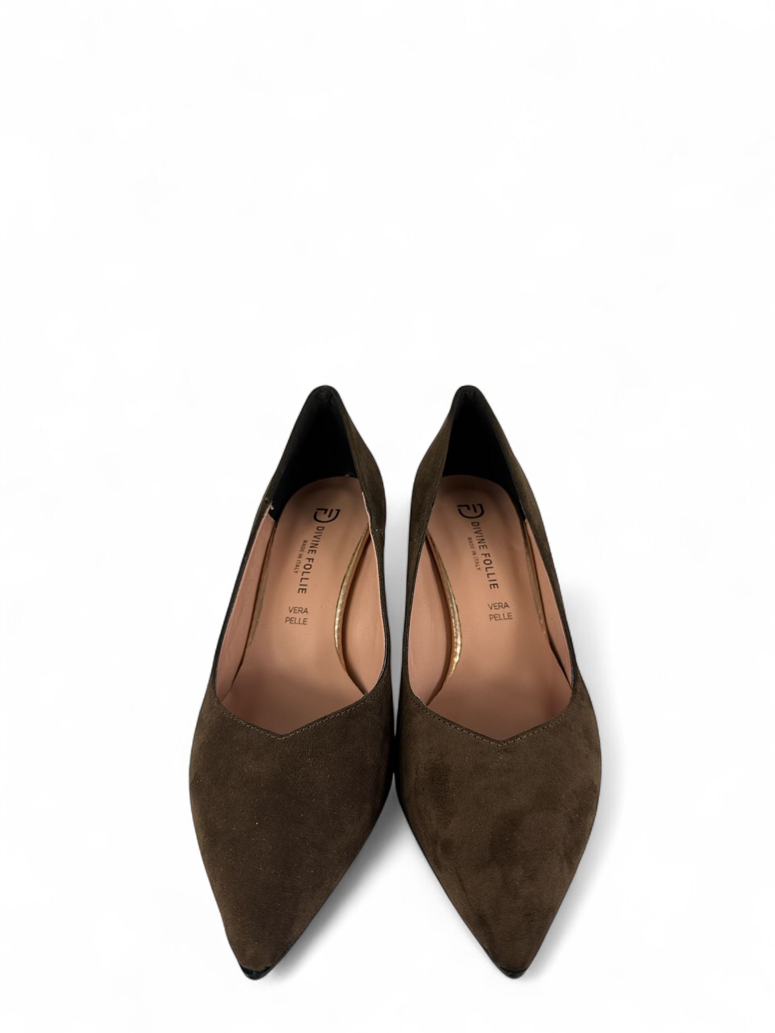 DIVINE FOLLIE Decollete donna in ecocamoscio 7cm testa di moro