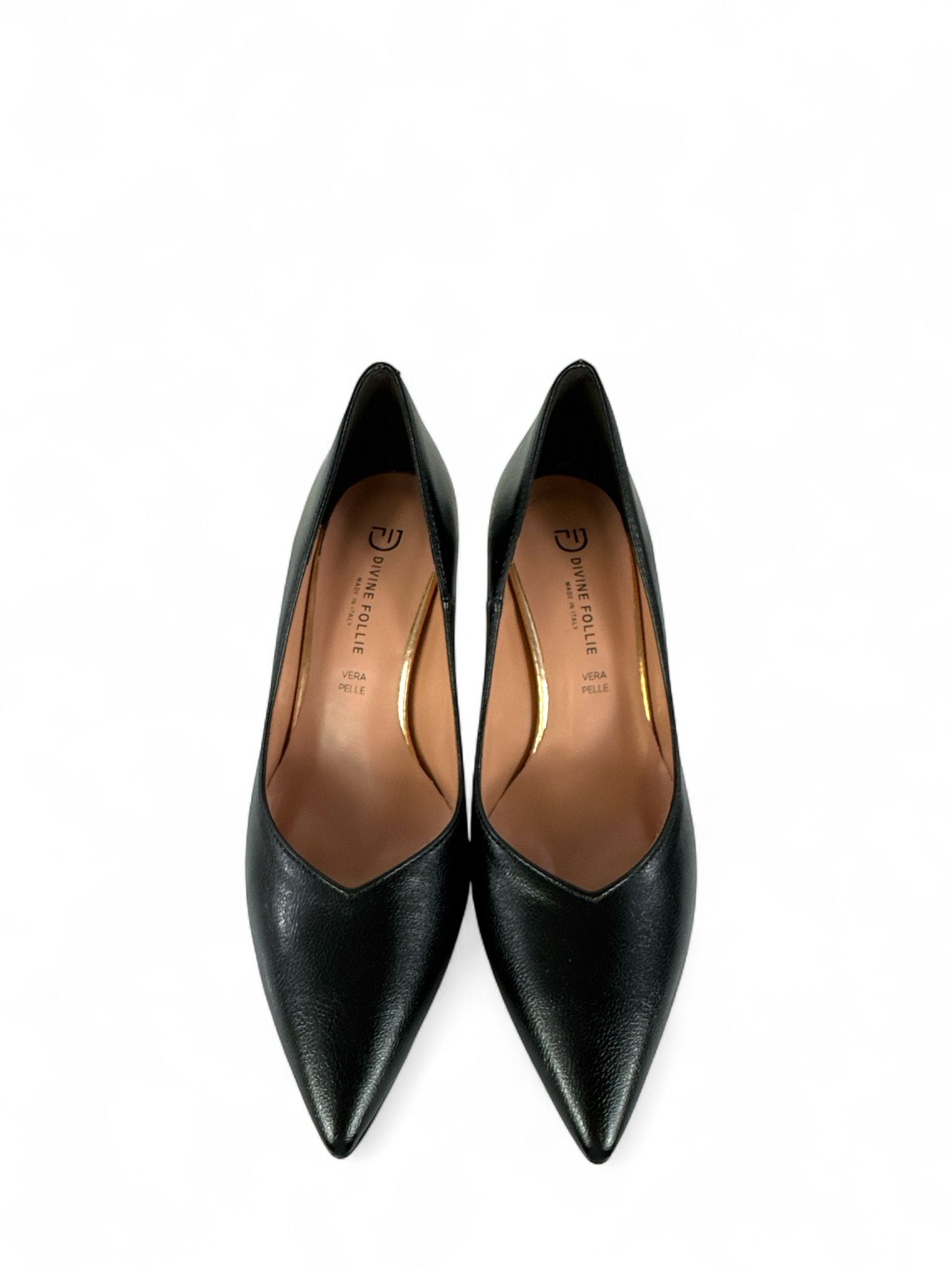 DIVINE FOLLIE Decollete donna in ecopelle 7cm nero