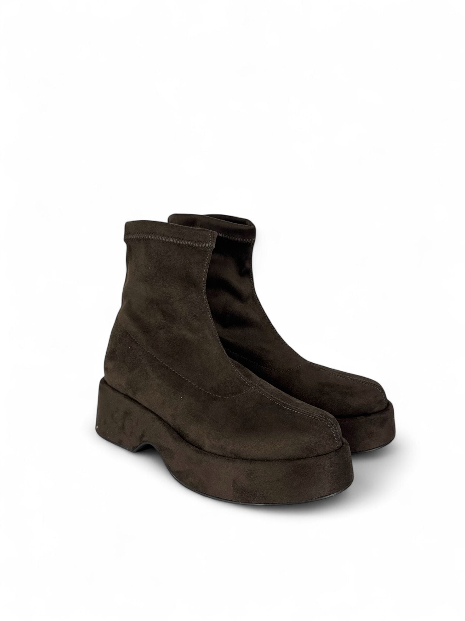 BOTTEGA LOTTI Stivaletto in ecocamoscio elasticizzato testa di moro