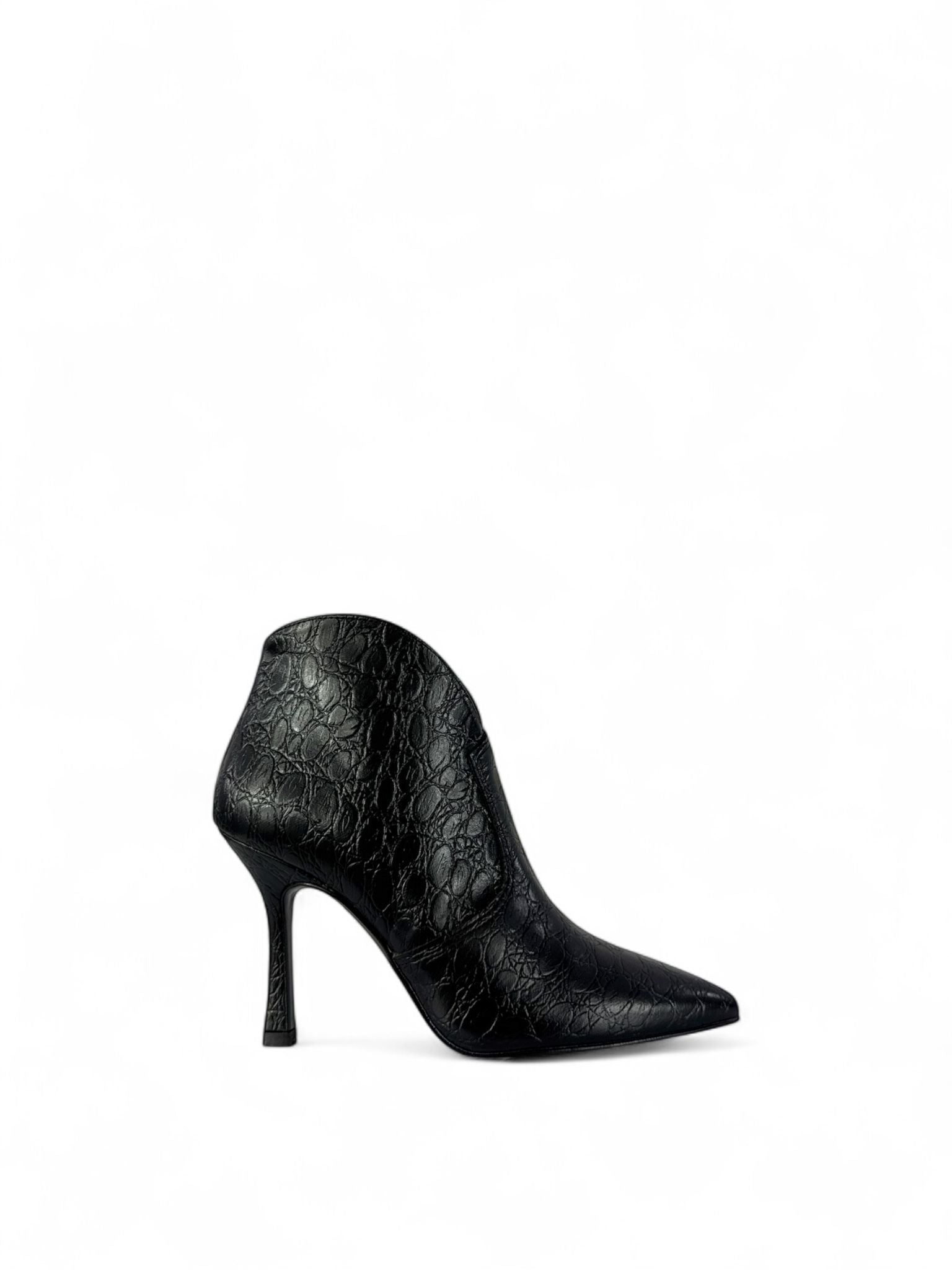 BOTTEGA LOTTI Tronchetti  in ecopelle stampato coccodrillo 9cm nero