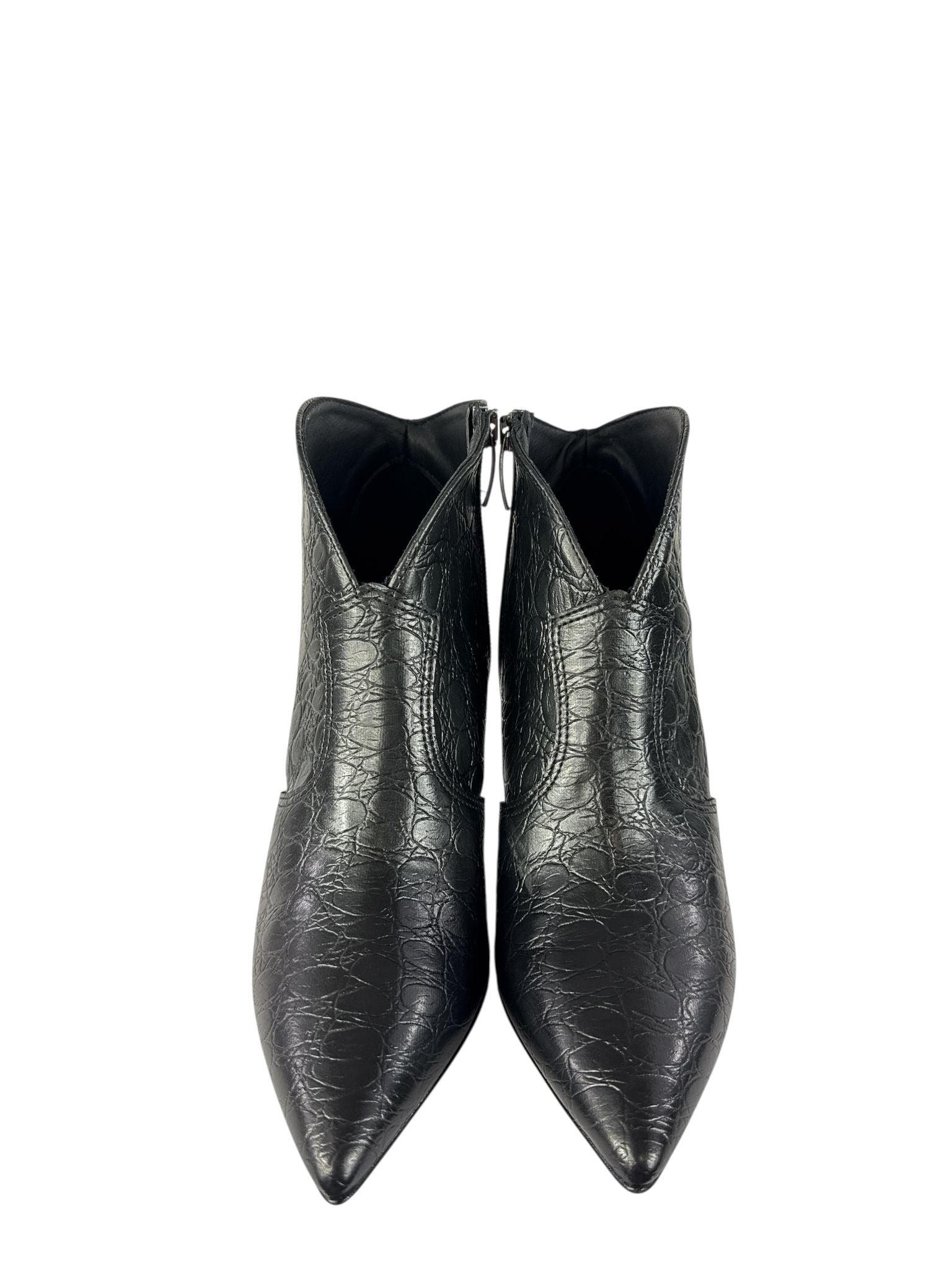 BOTTEGA LOTTI Tronchetti  in ecopelle stampato coccodrillo 9cm nero