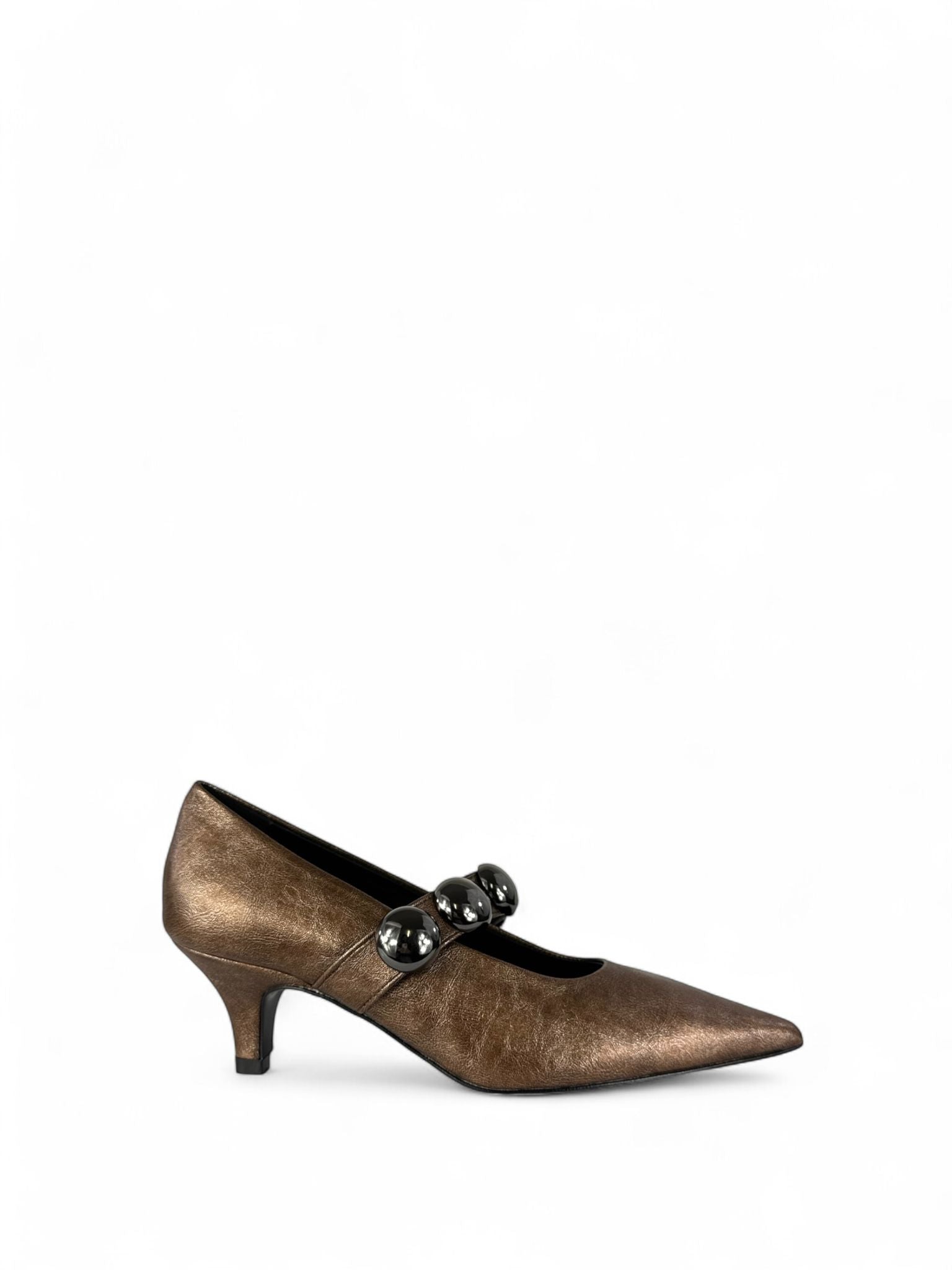 BOTTEGA LOTTI Deolletè in ecopelle con borchie 6cm bronzo