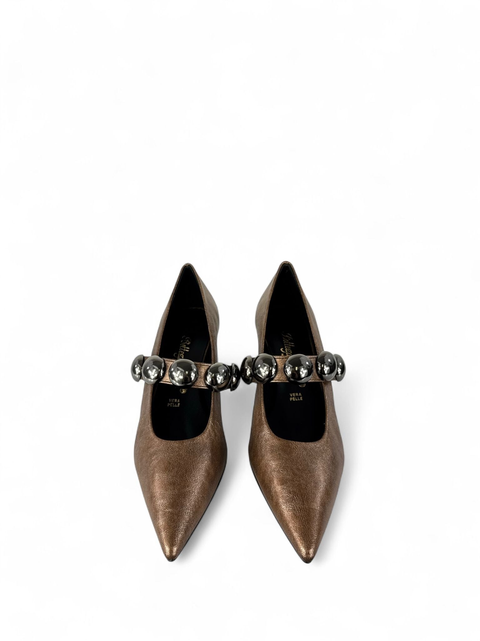 BOTTEGA LOTTI Deolletè in ecopelle con borchie 6cm bronzo