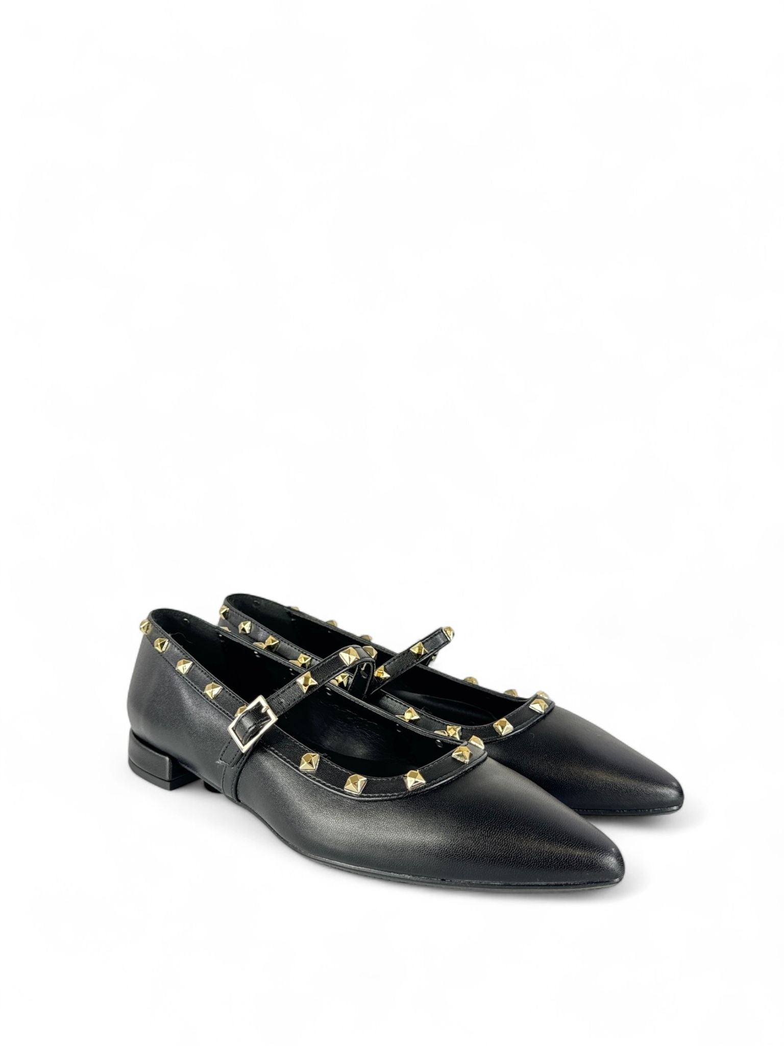 BOTTEGA LOTTI Ballerina donna in ecopelle con  borchiette oro
