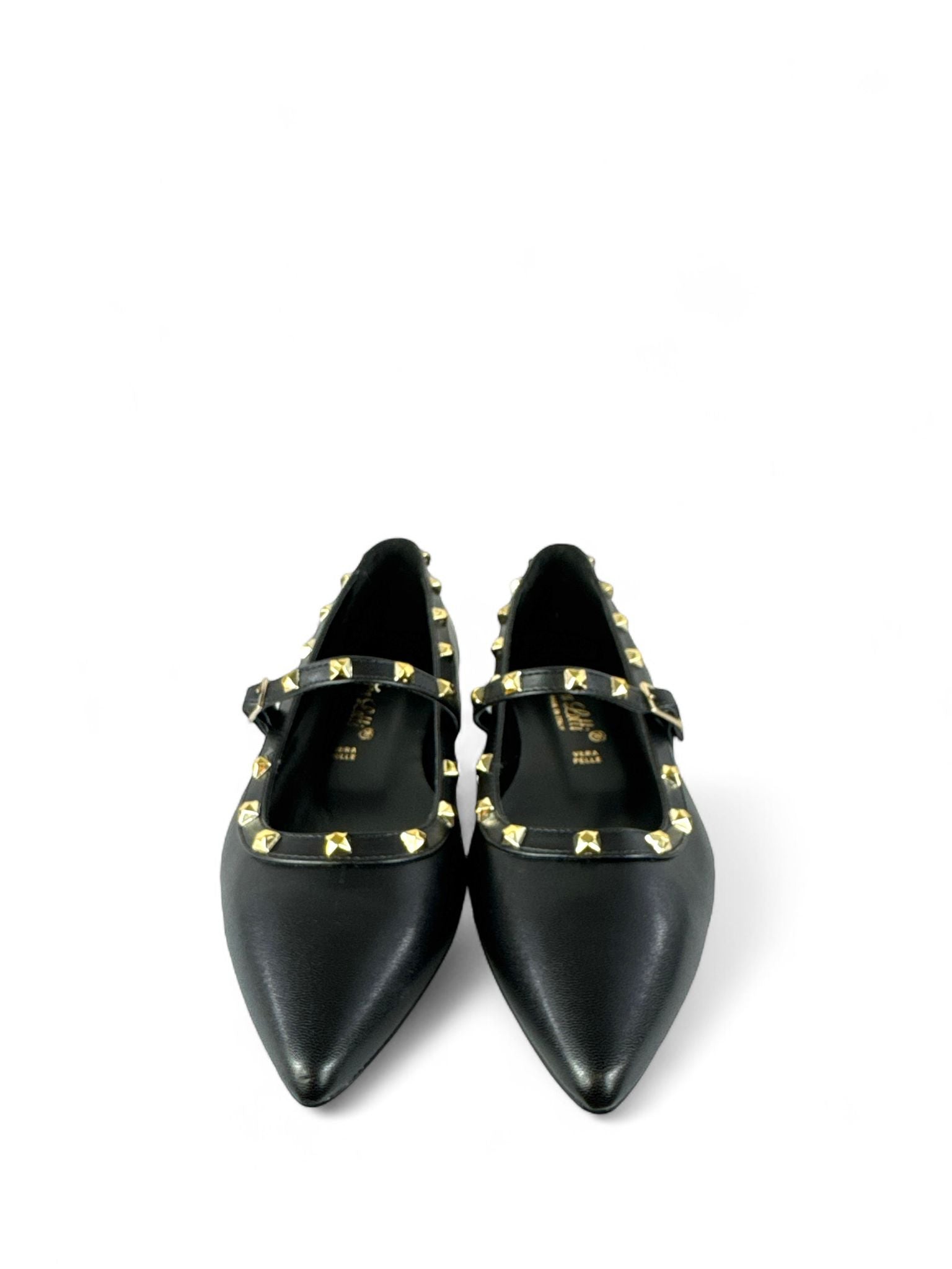 BOTTEGA LOTTI Ballerina donna in ecopelle con  borchiette oro