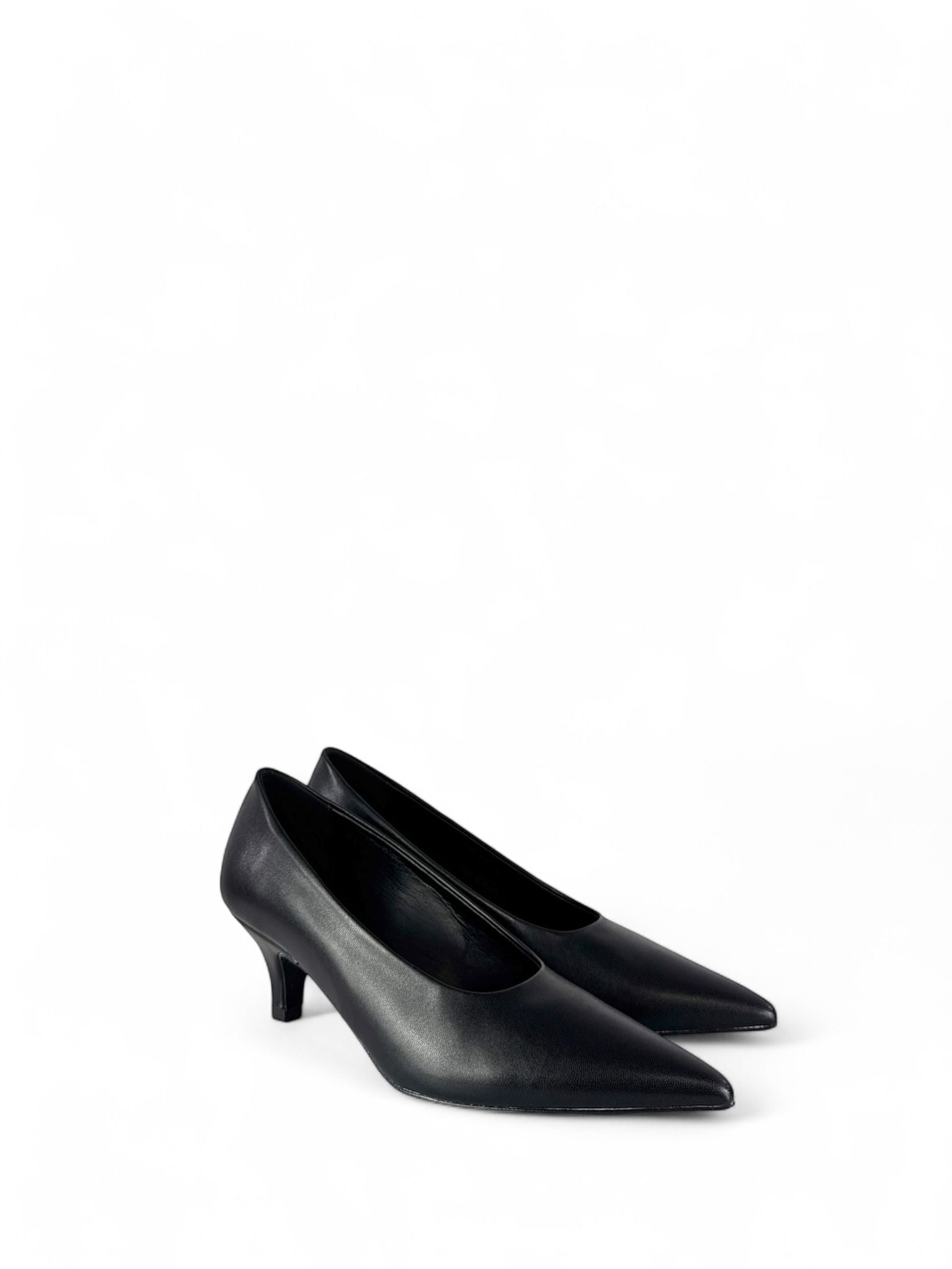 BOTTEGA LOTTI decolllete forma sfilata in ecopelle 5cm nero