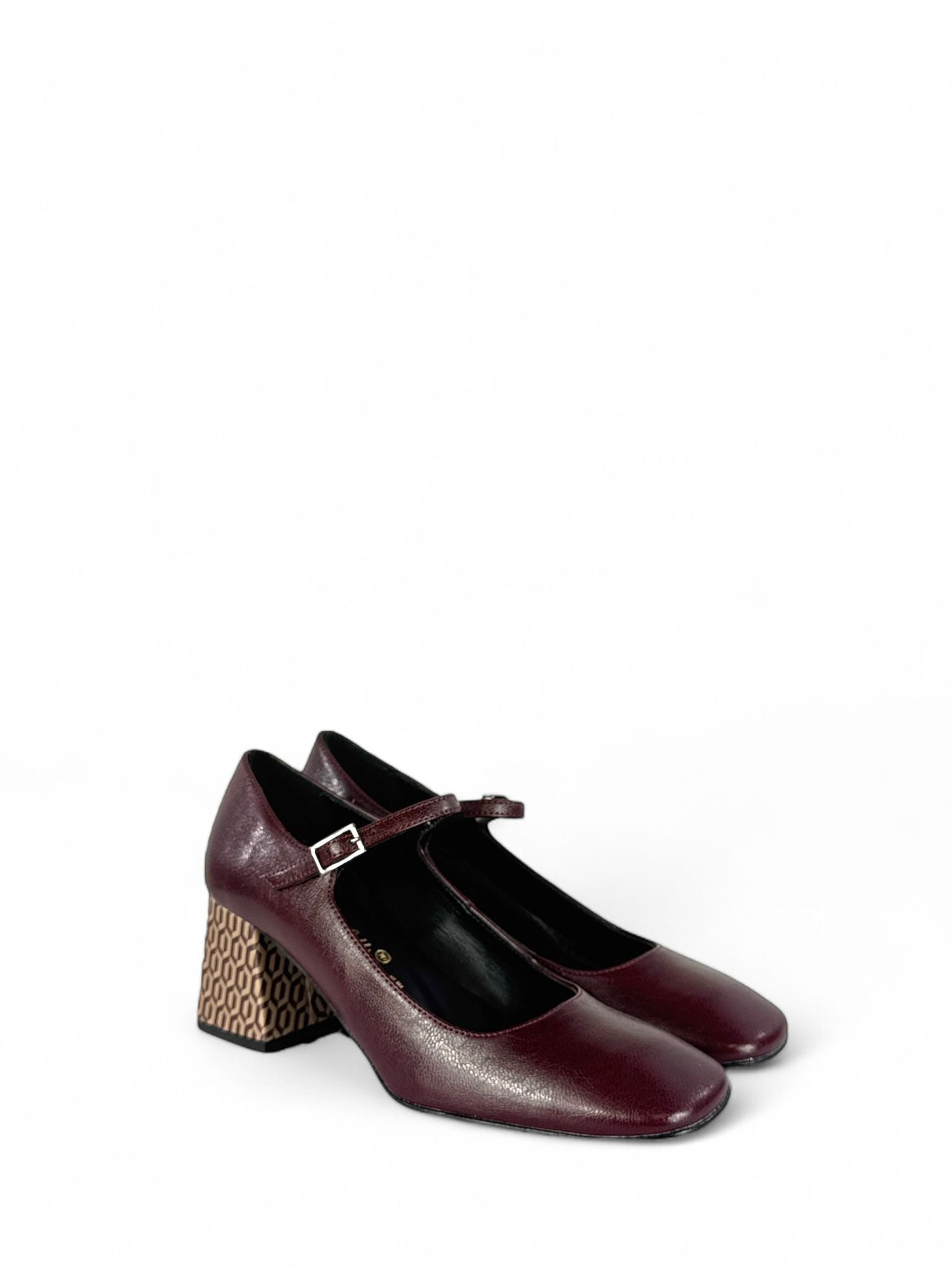 BOTTEGA LOTTI Scarpa modello mary jane in ecopelle 6cm bordeaux