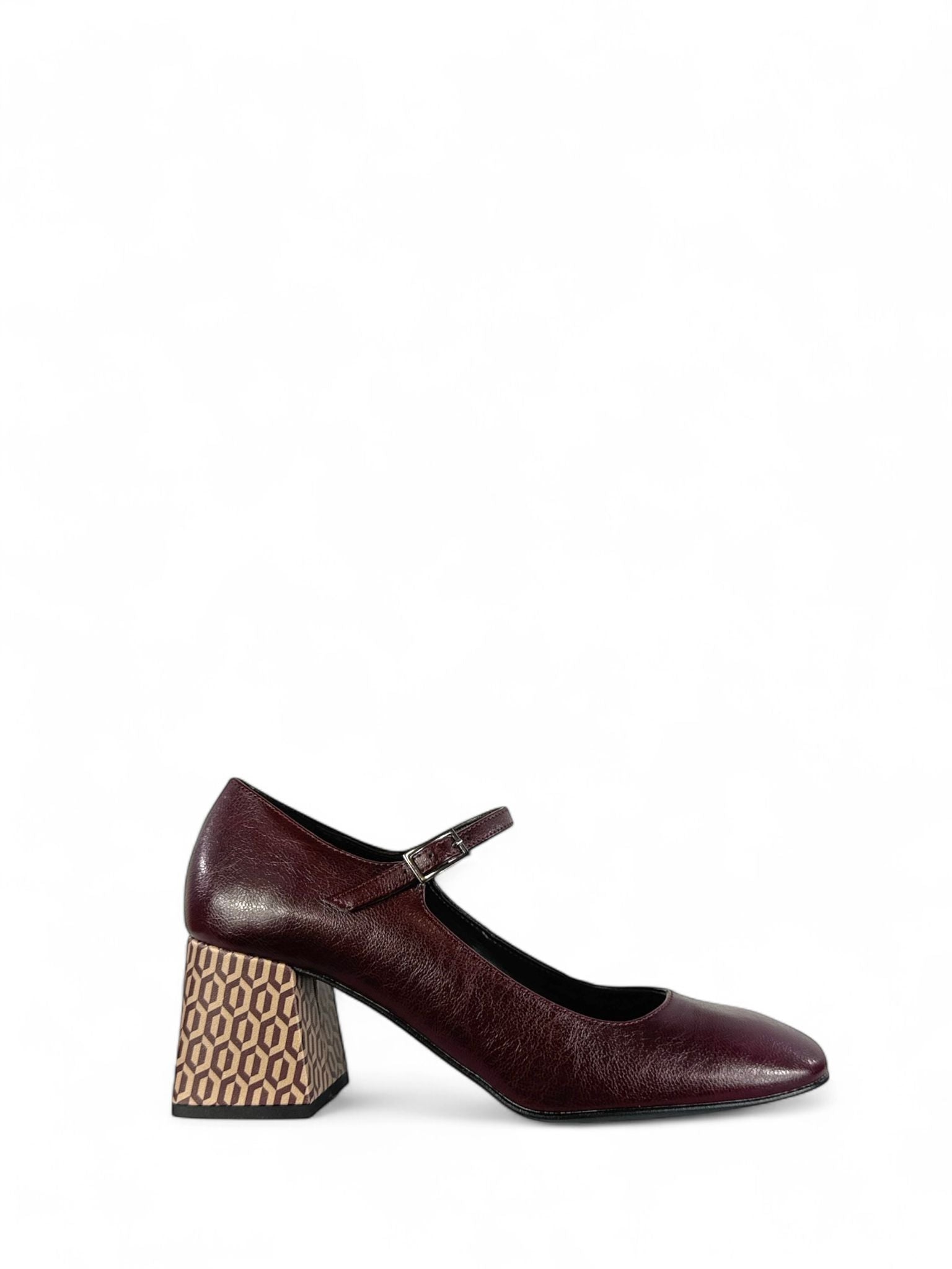 BOTTEGA LOTTI Scarpa modello mary jane in ecopelle 6cm bordeaux