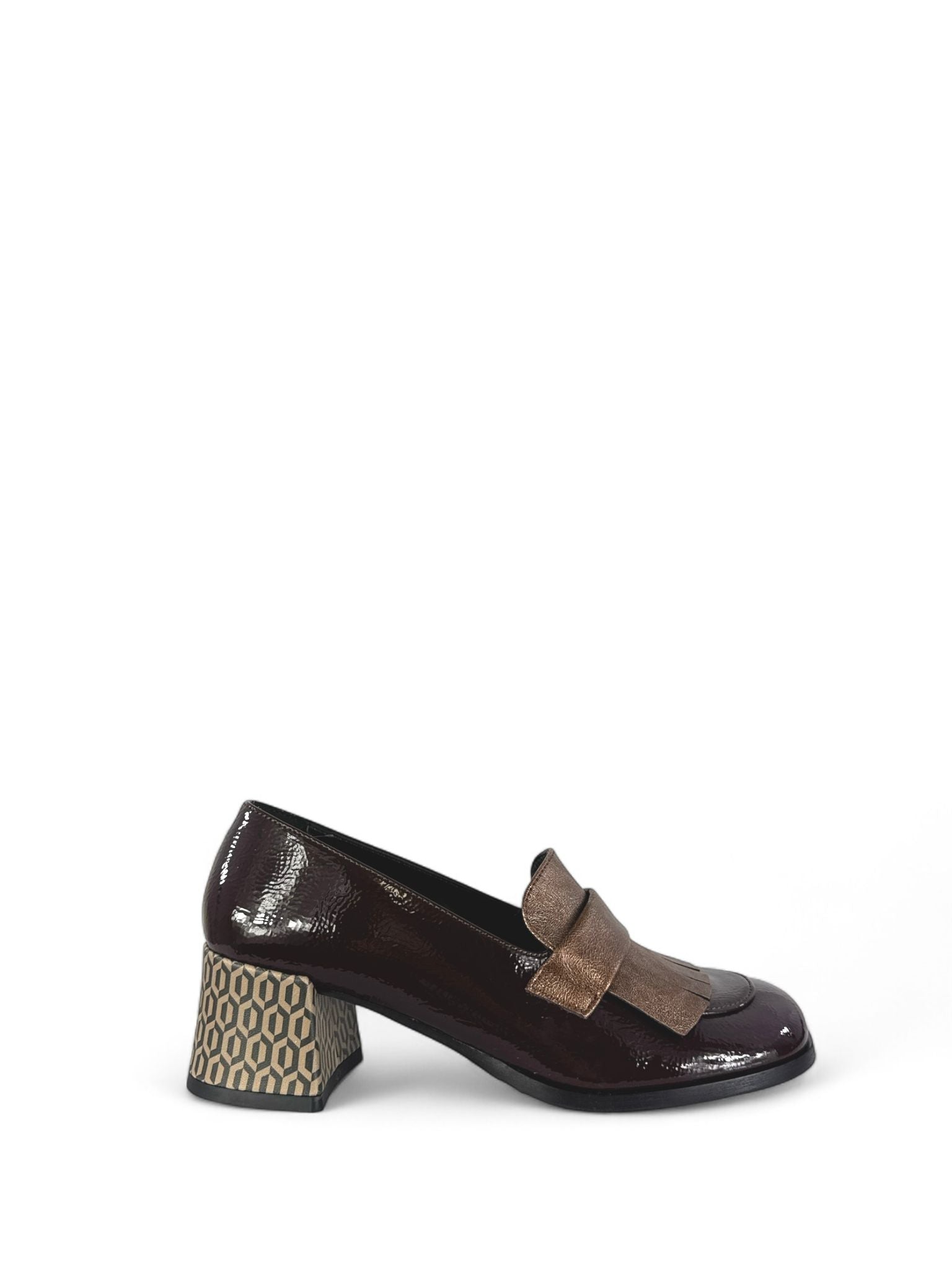 BOTTEGA LOTTI Mocassini in ecopelle con frangia laminata 5cm