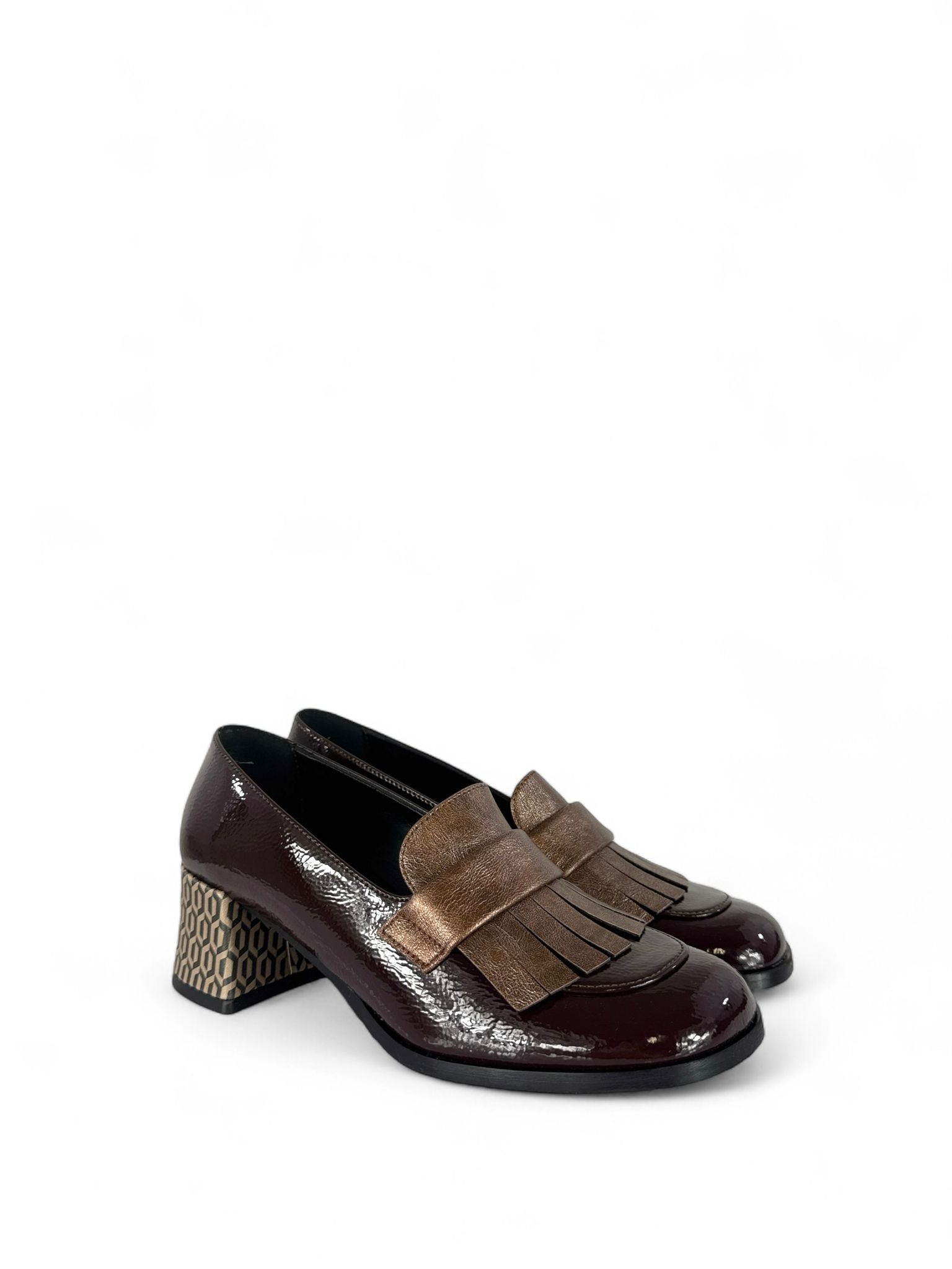 BOTTEGA LOTTI Mocassini in ecopelle con frangia laminata 5cm