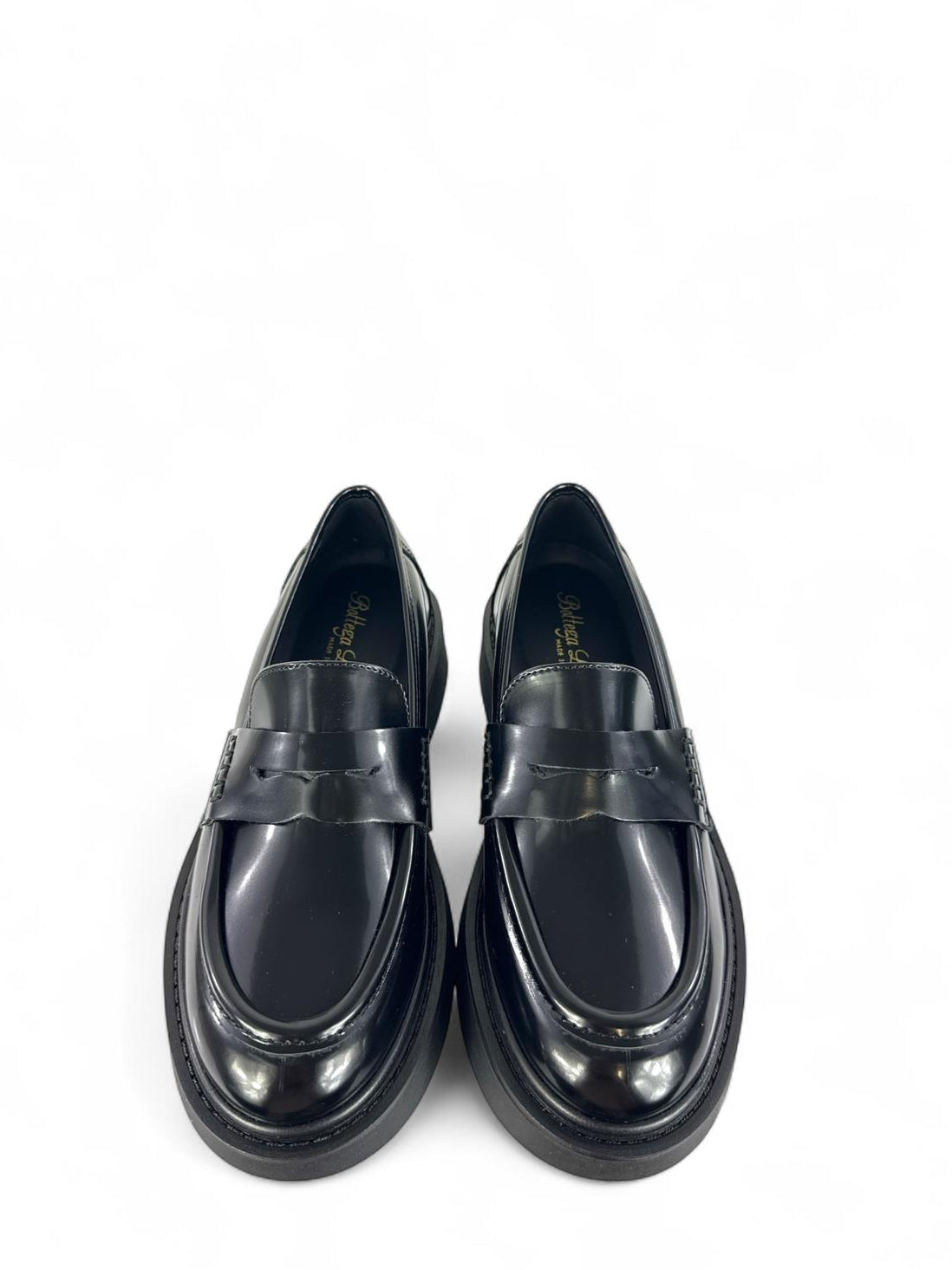 BOTTEGA LOTTI Mocassini modello college in ecopelle lucida nero