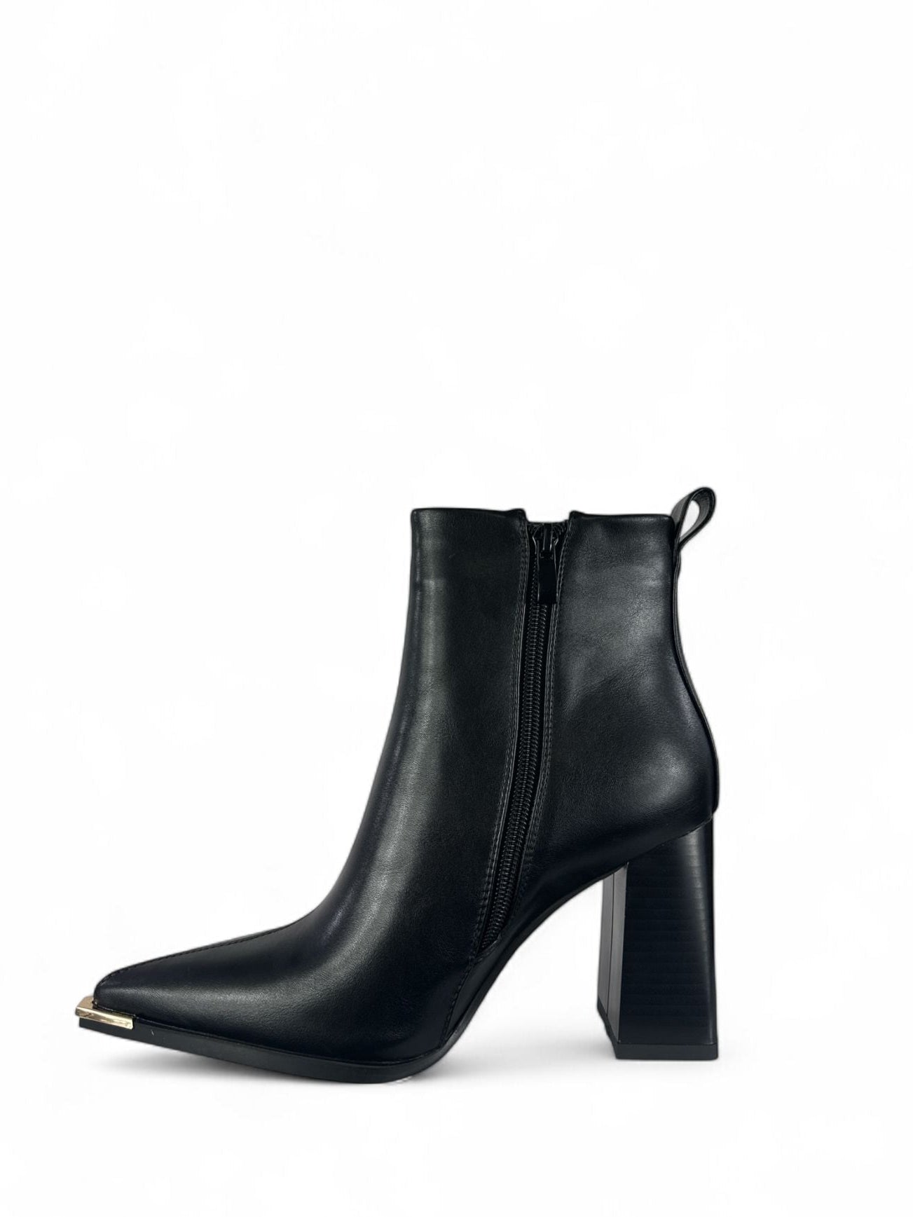 EXÈ STIVALETTO NERO CON PUNTALE IN ORO