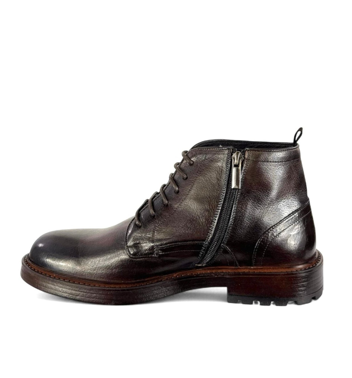 EXTON STIVALETTI IN PELLE CASTAGNO