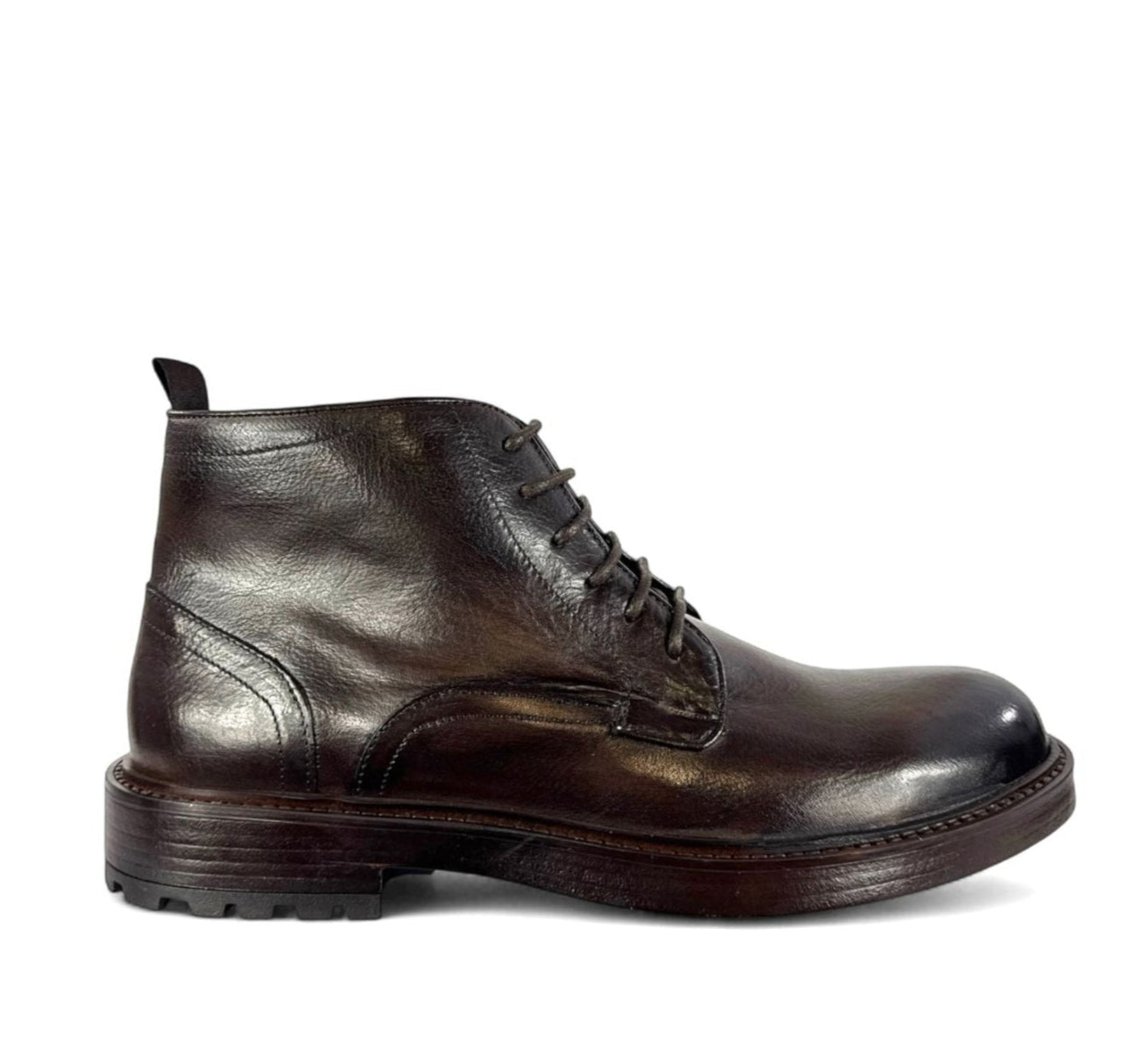 EXTON STIVALETTI IN PELLE CASTAGNO