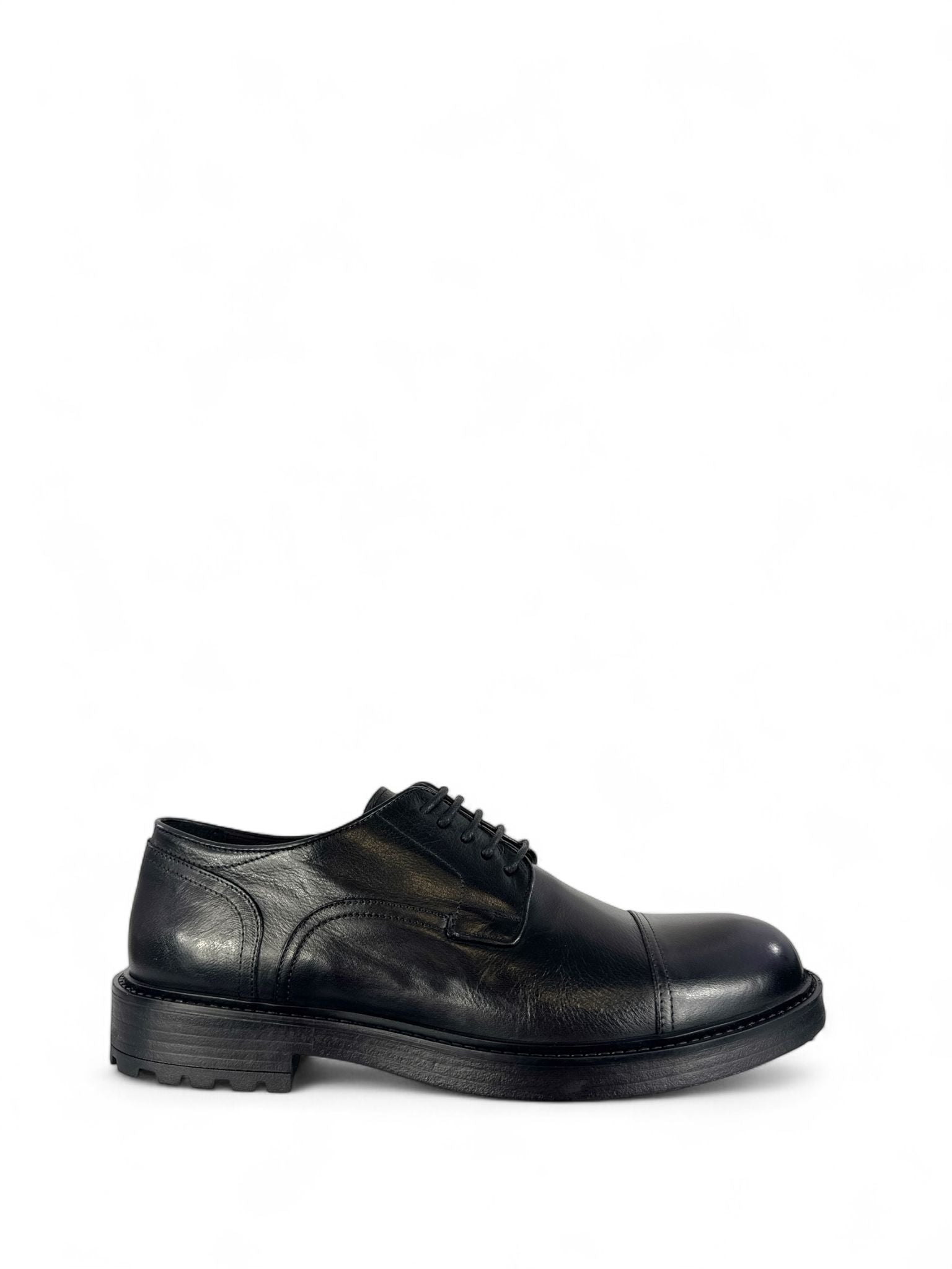 EXTON Scarpa in pelle modello derby con spunterbo nero