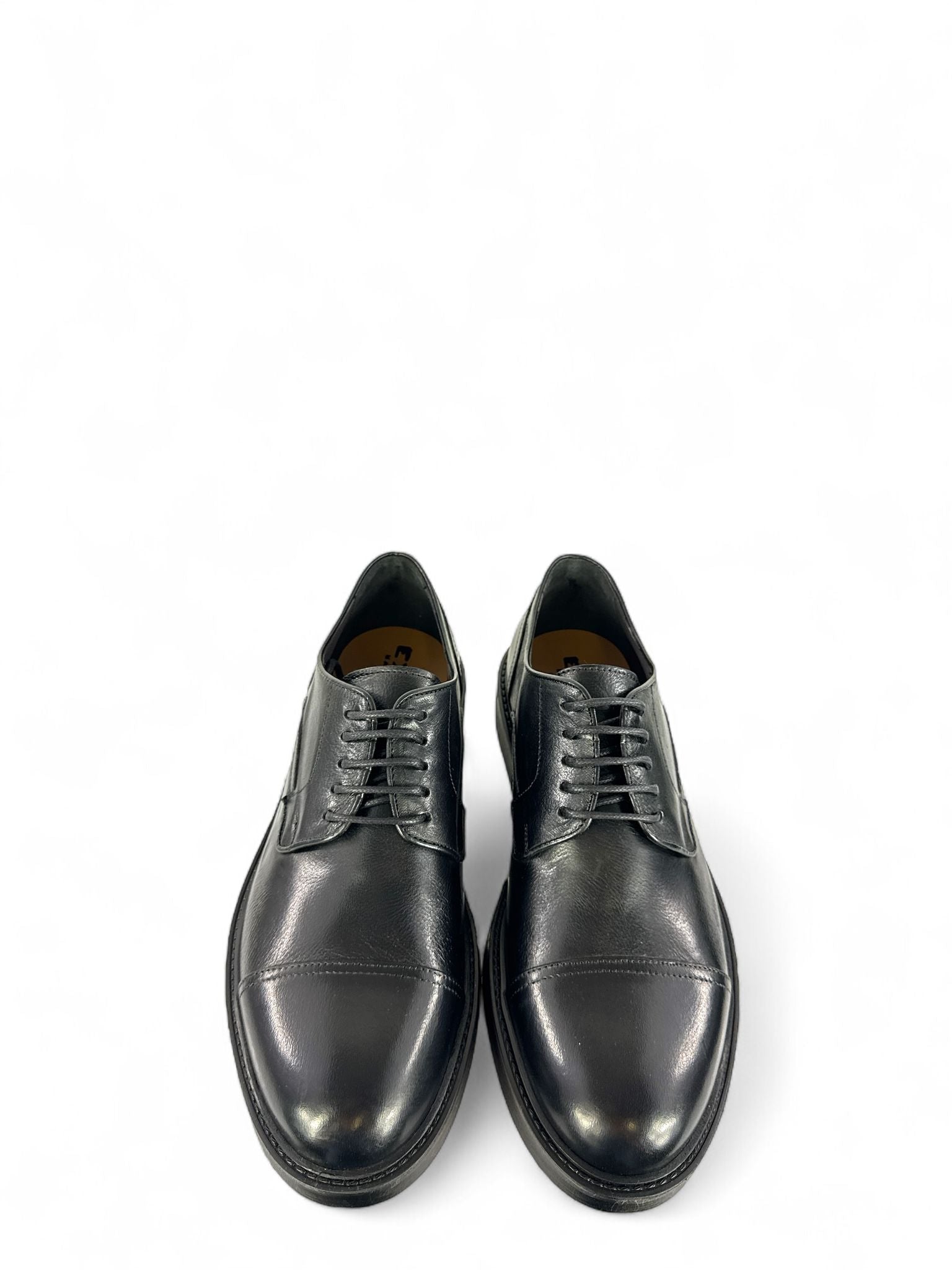 EXTON Scarpa in pelle modello derby con spunterbo nero