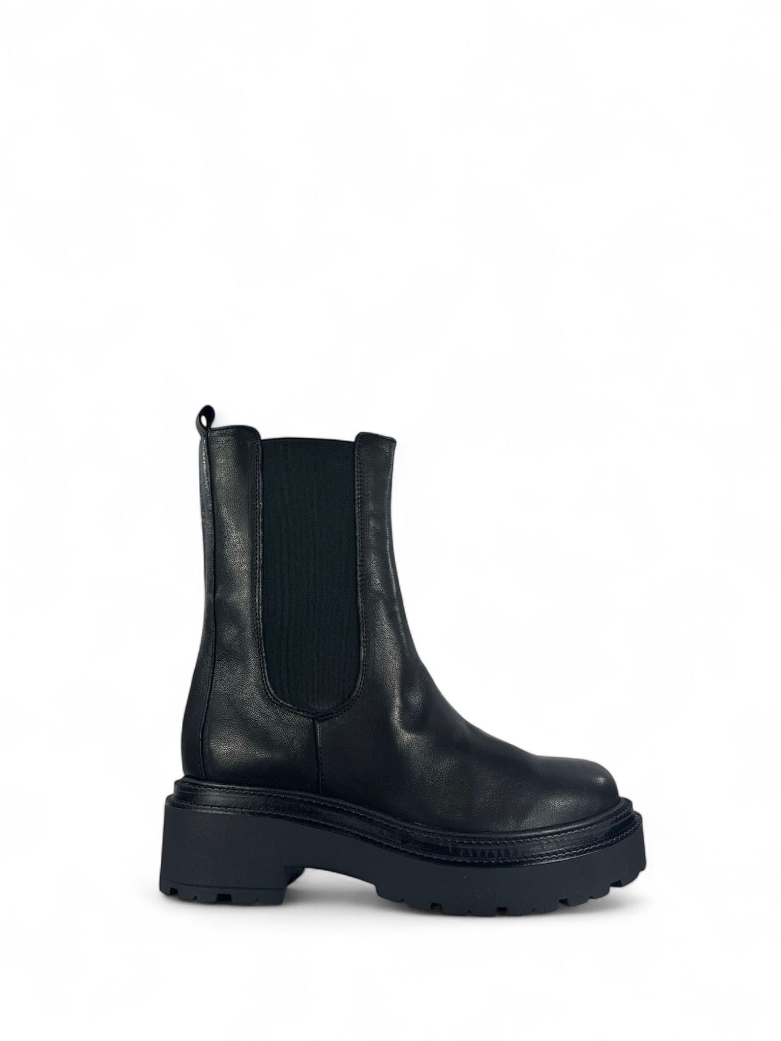 DIVINE FOLLIE Beatles donna il pelle con zip nero