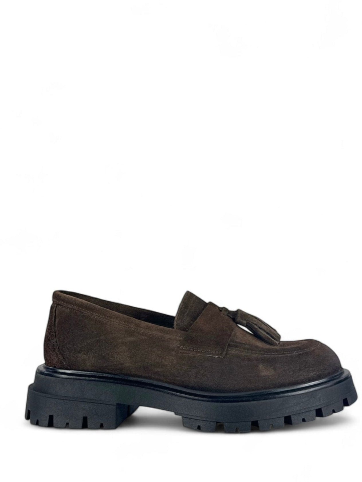 DIVINE FOLLIE MOCASSINO IN CROSTA MORO CON NAPPE