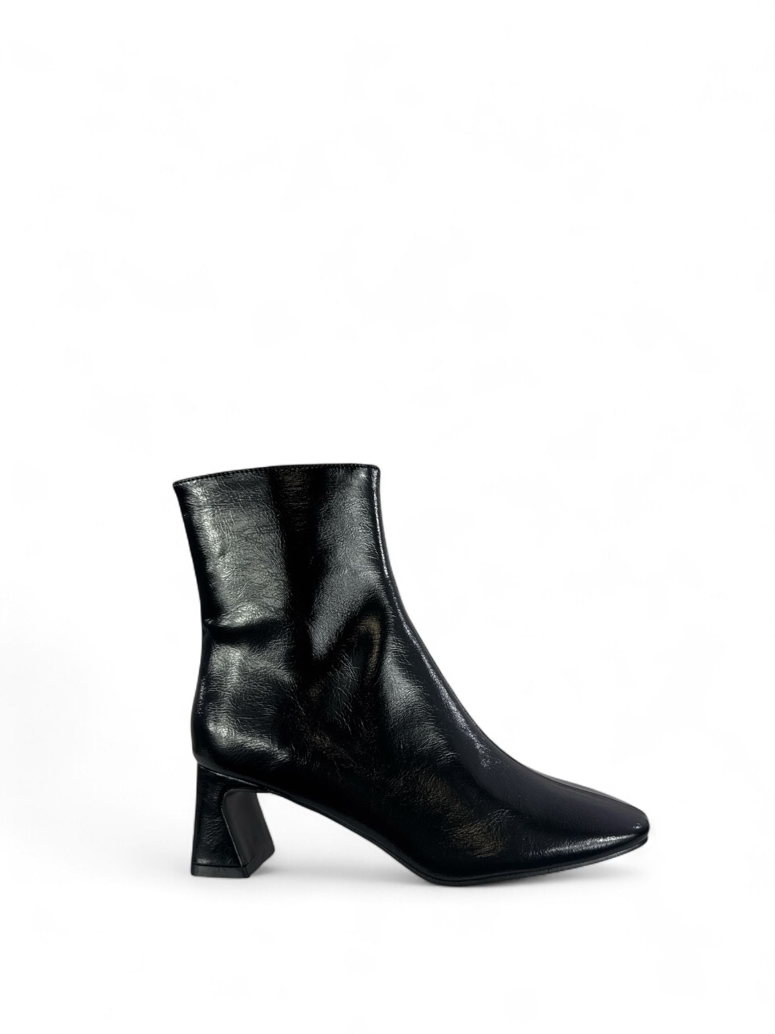EXÈ Stivaletto donna naplak con zip laterale 5cm nero
