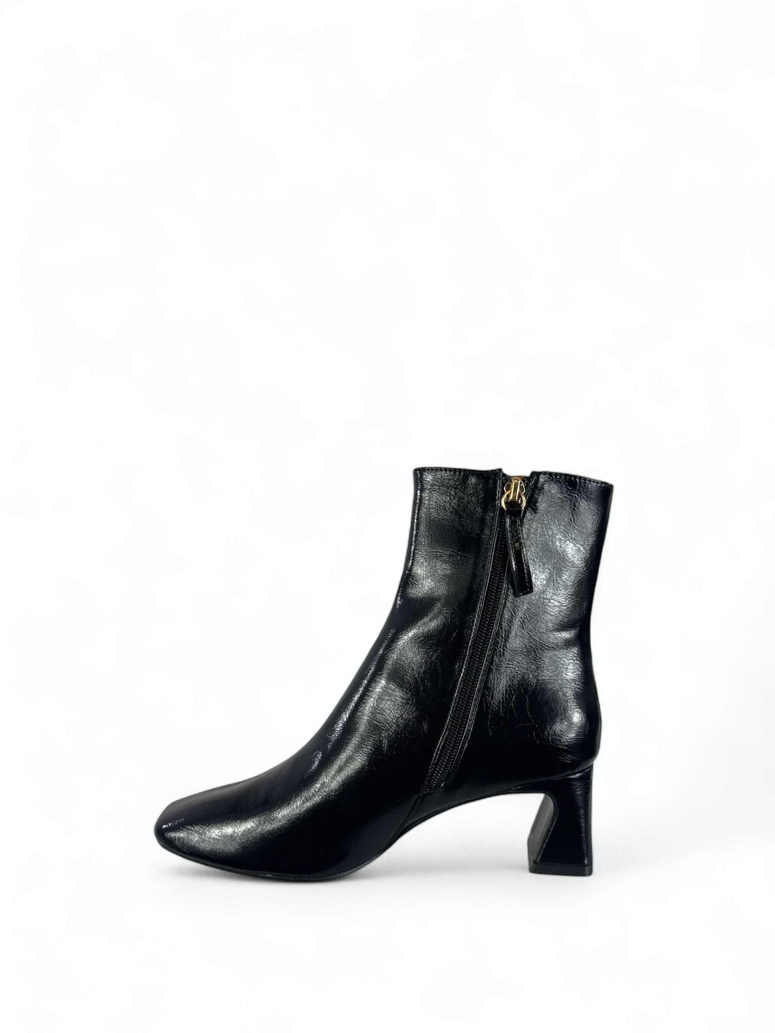 EXÈ Stivaletto donna naplak con zip laterale 5cm nero