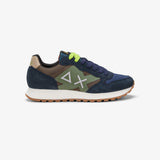 SUN68 Sneaker uomo in suede e nylon blu e marrone