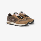 SUN68 Sneaker donna in nylon e suede marrone