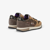 SUN68 Sneaker donna in nylon e suede marrone