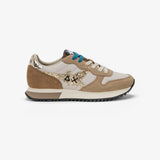 SUN68 Sneaker donna in nylon e suede beige