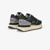 SUN68 Sneaker donna in pelle e suede nero