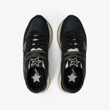 SUN68 Sneaker donna in pelle e suede nero