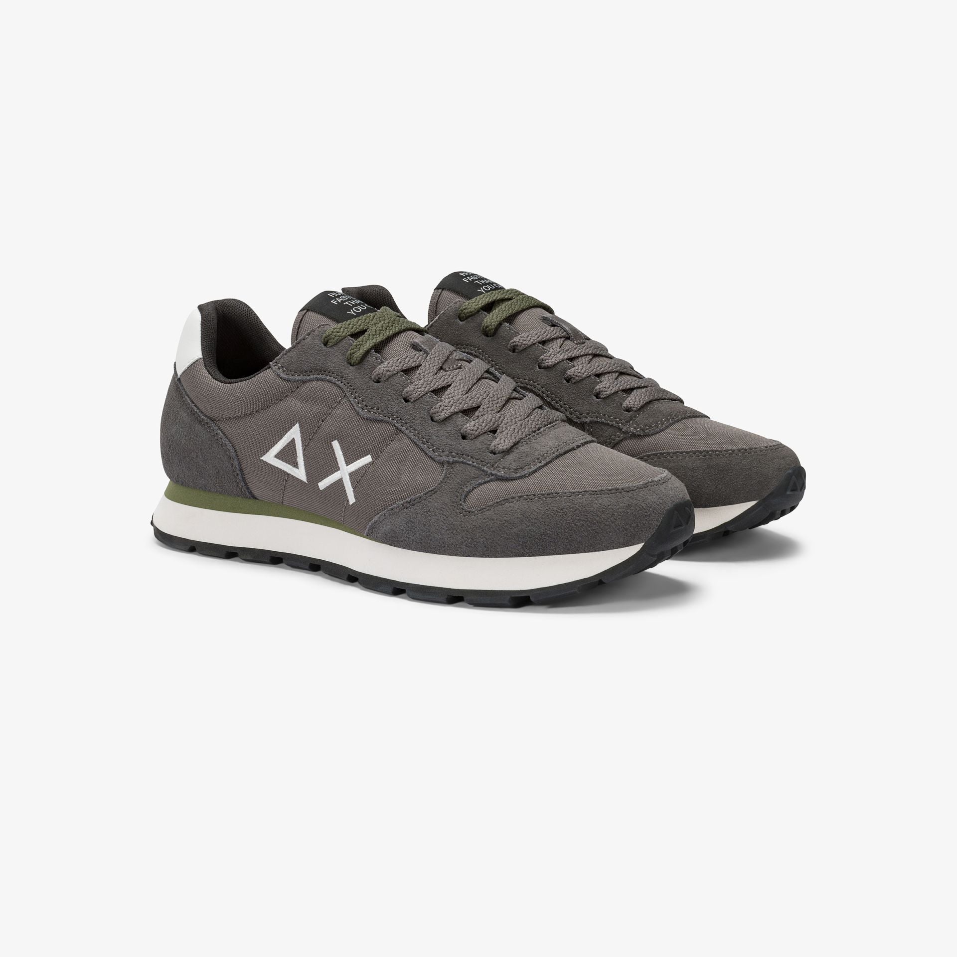 SUN68 Sneaker uomo in tela e suede grigio scuro