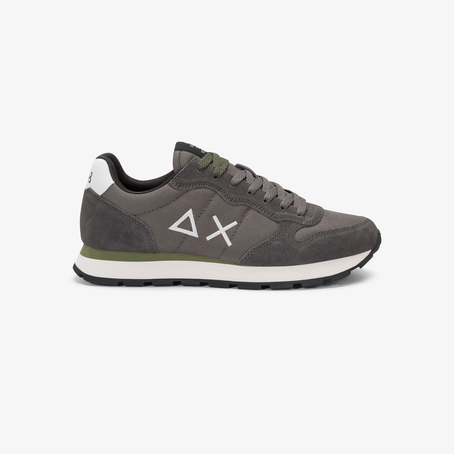 SUN68 Sneaker uomo in tela e suede grigio scuro