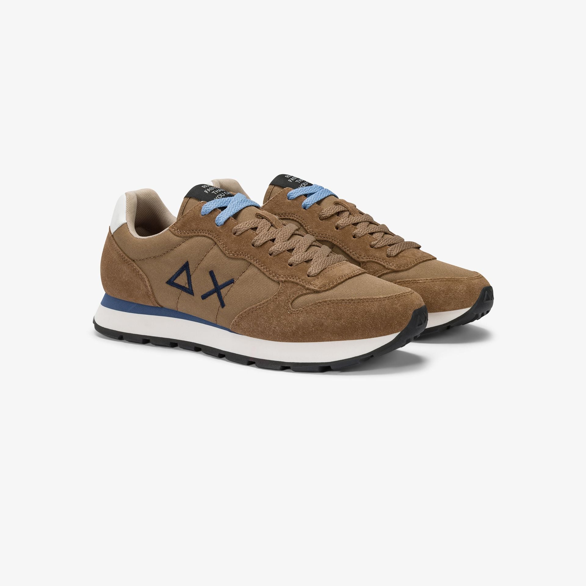 SUN68 Sneaker uomo in tela e suede volpe