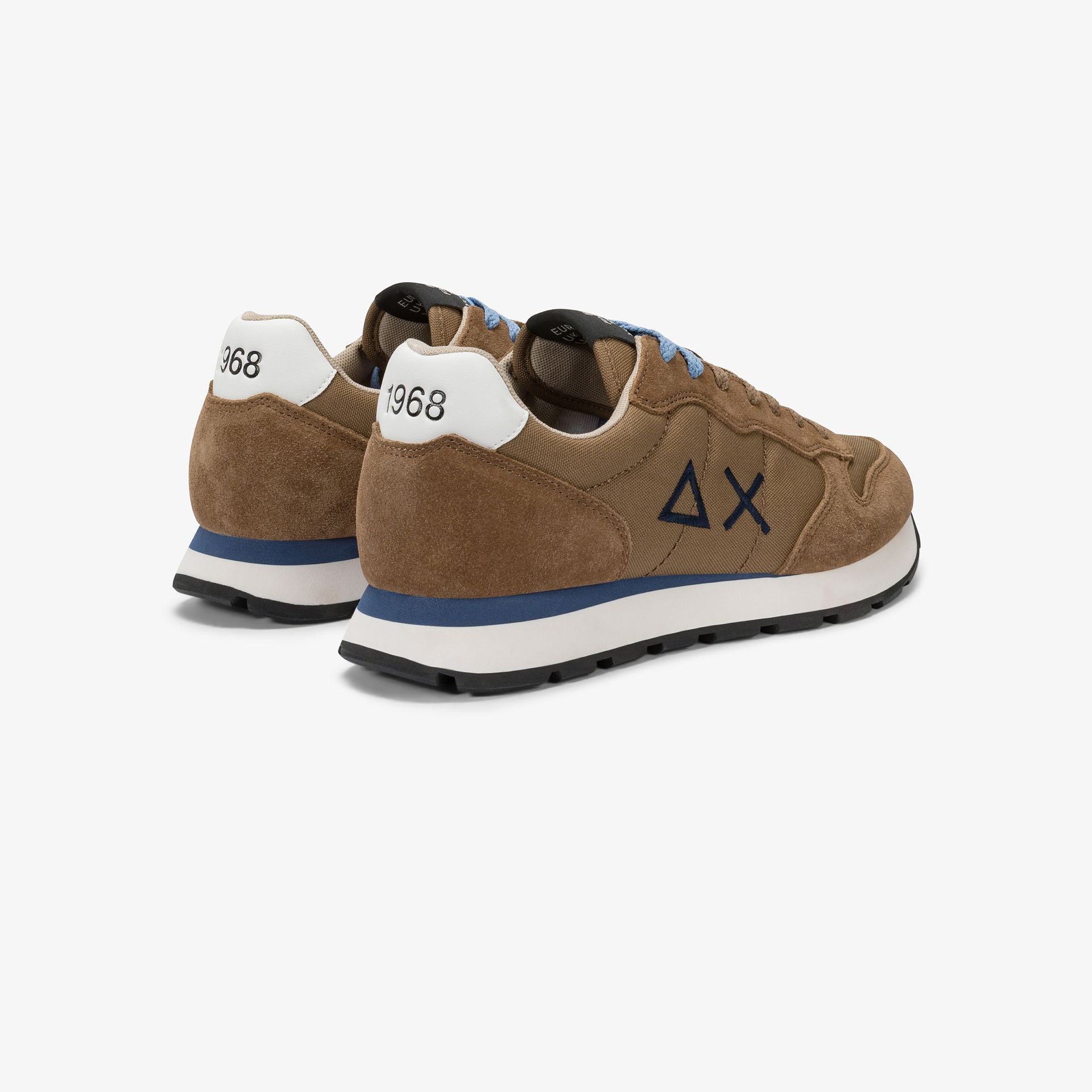 SUN68 Sneaker uomo in tela e suede volpe