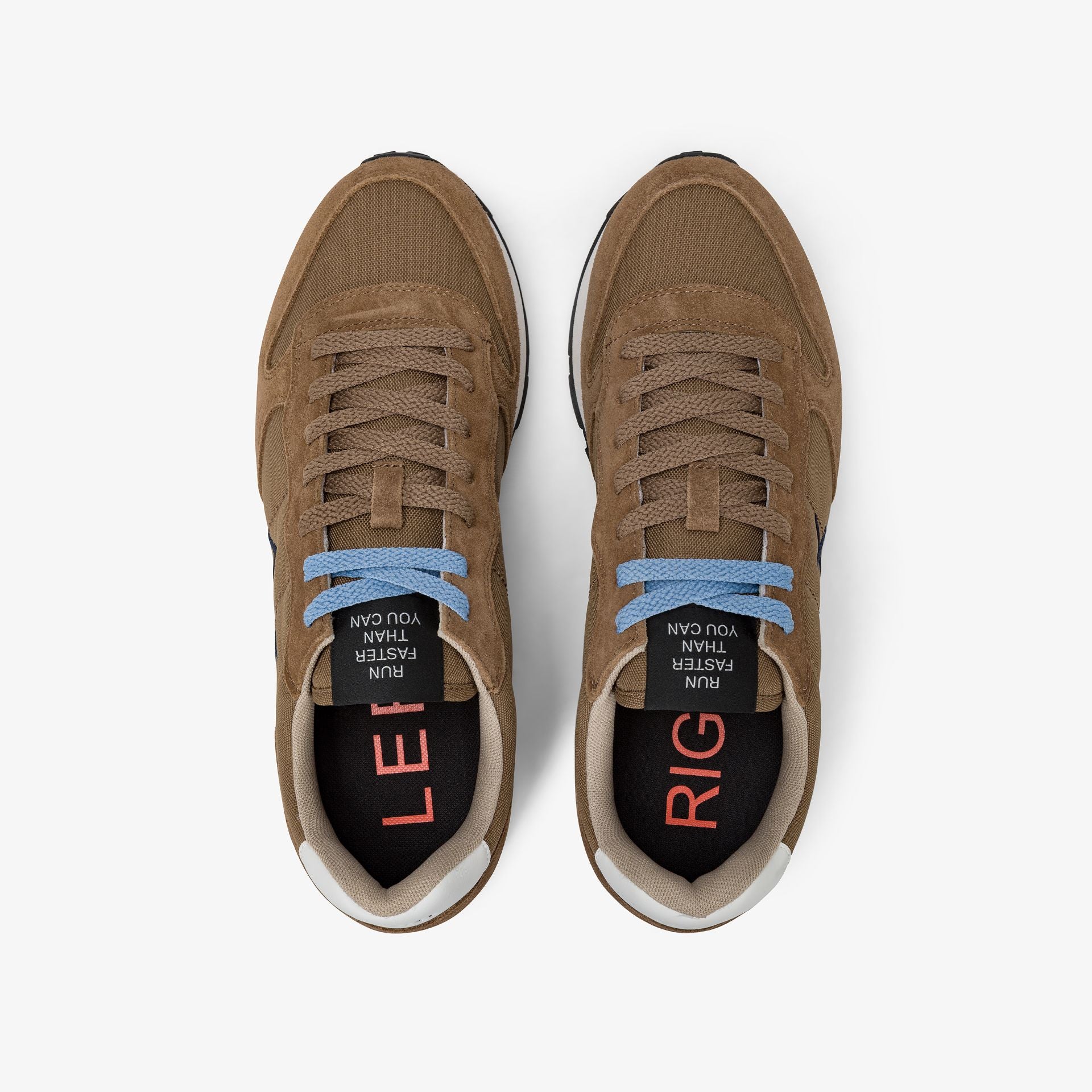SUN68 Sneaker uomo in tela e suede volpe