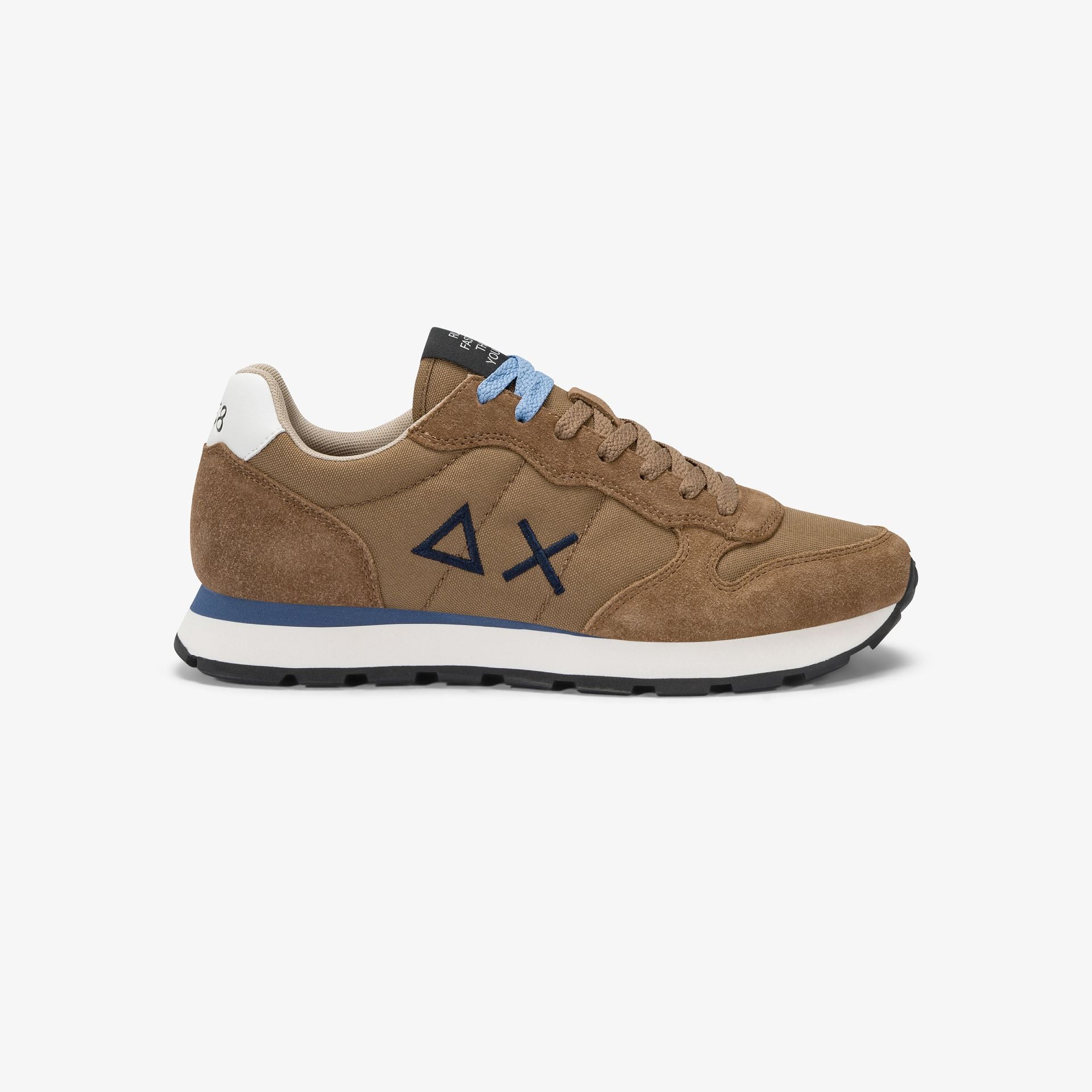 SUN68 Sneaker uomo in tela e suede volpe