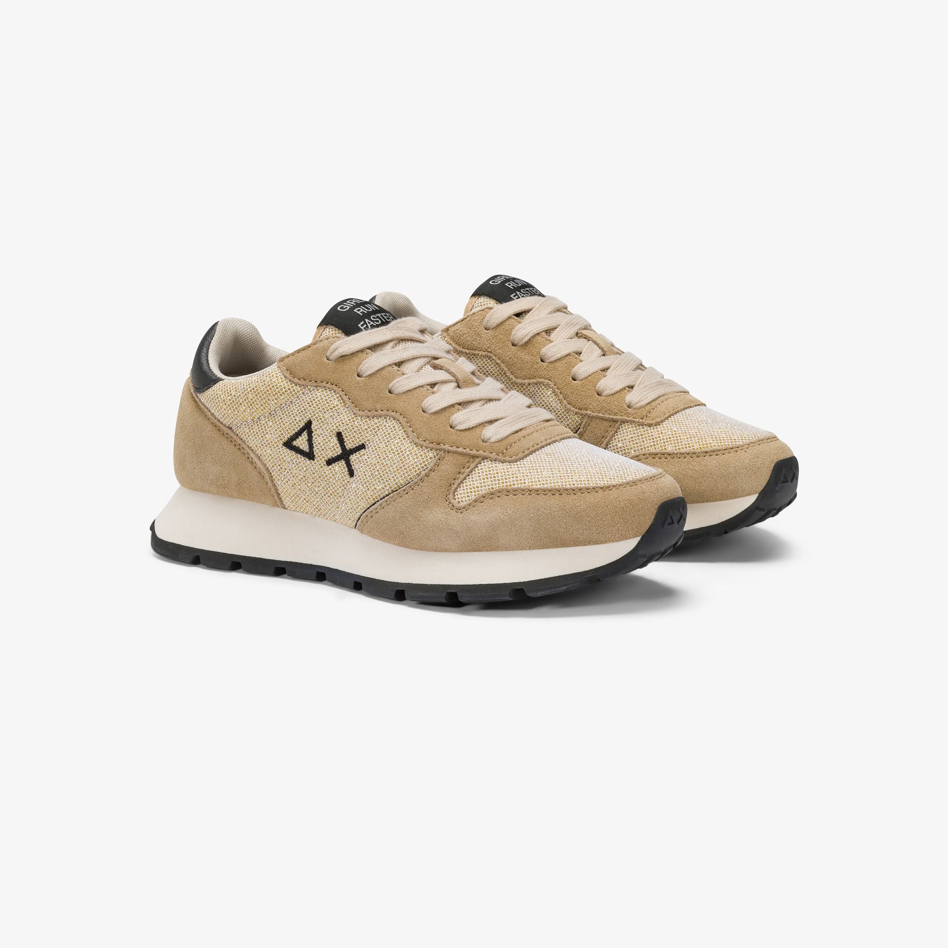 SUN68 Sneaker donna lurex e suede oro