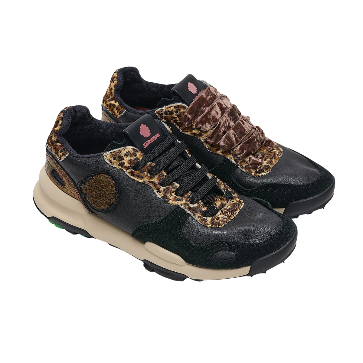 SATORISAN Sneakers donna pelle cavallino nero