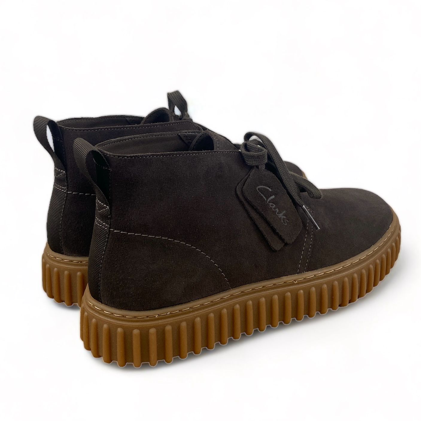 Clarks Polacchina Uomo Torhill Hi in pelle scamosciata marrone scuro