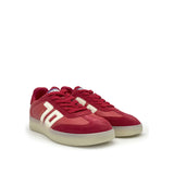 Back 70 Sneaker donna in pelle rosso con toppone e linguetta in suede