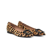 BIBI LOU Ballerina donna in cavallino animalier con accessorio nero