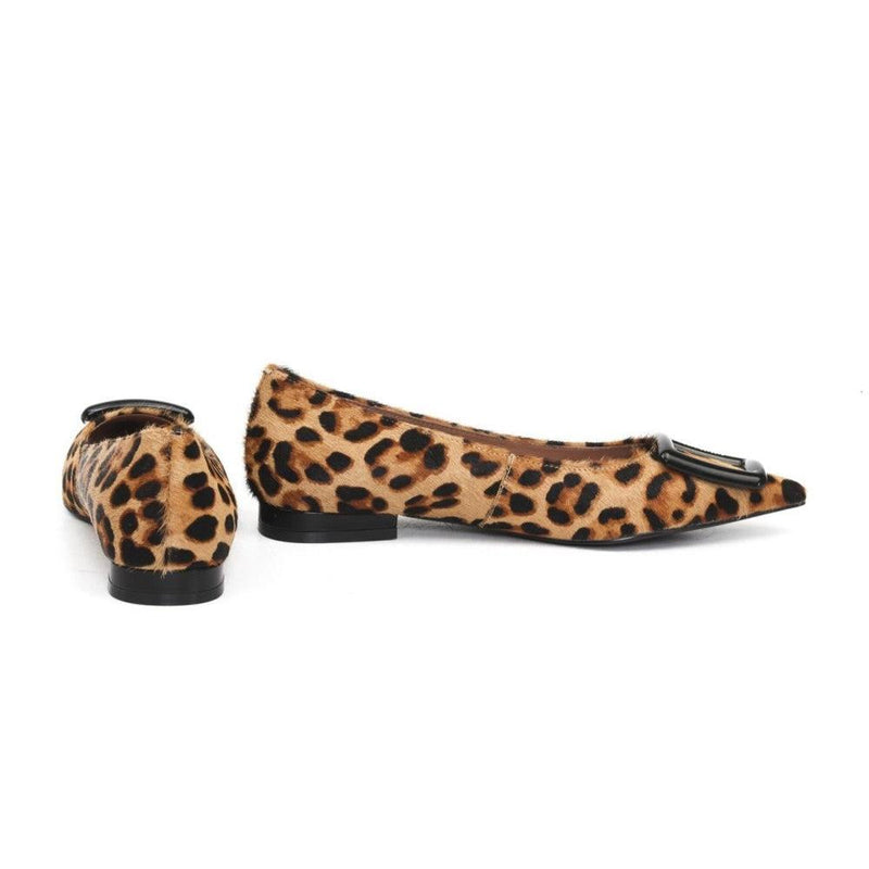 BIBI LOU Ballerina donna in cavallino animalier con accessorio nero